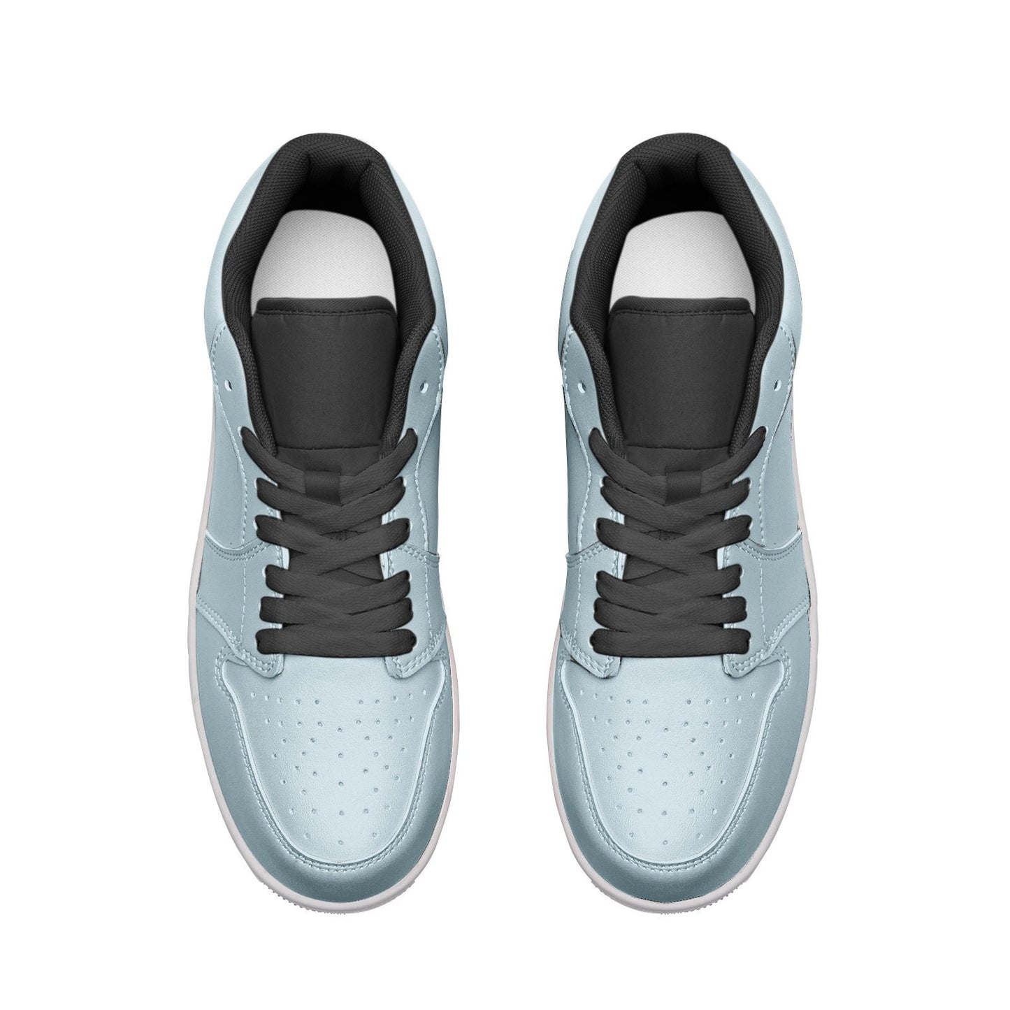 Light Blue Low Top Leather Sneakers