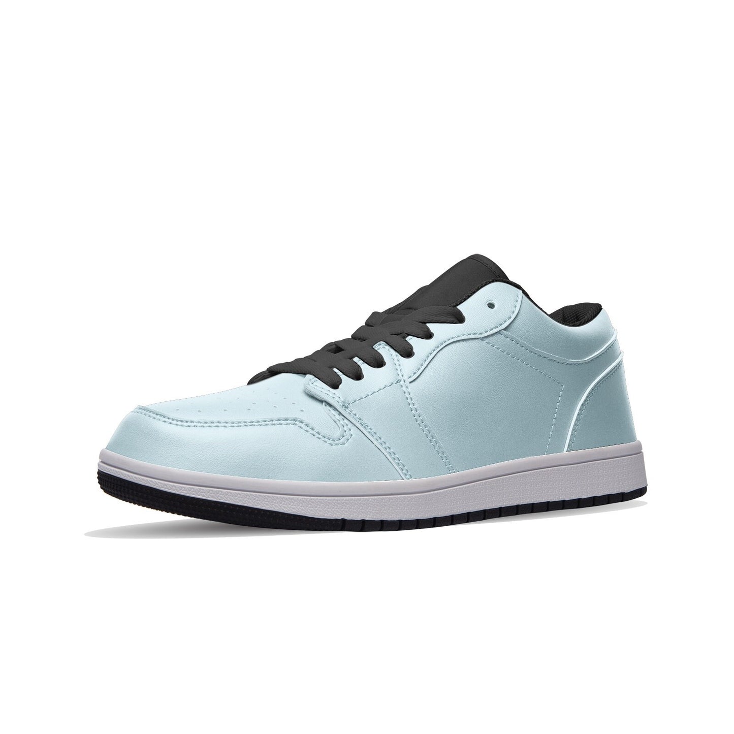 Light Blue Low Top Leather Sneakers