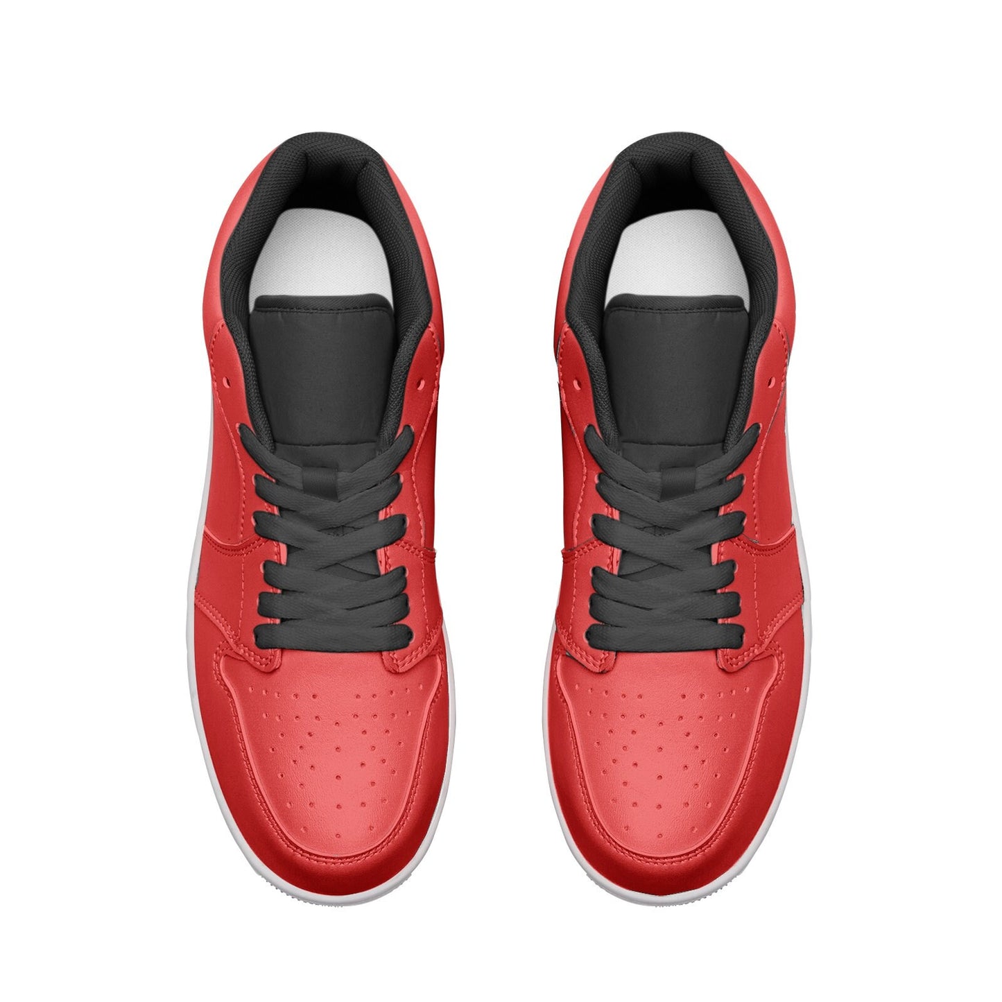 Red Low Top Leather Sneakers