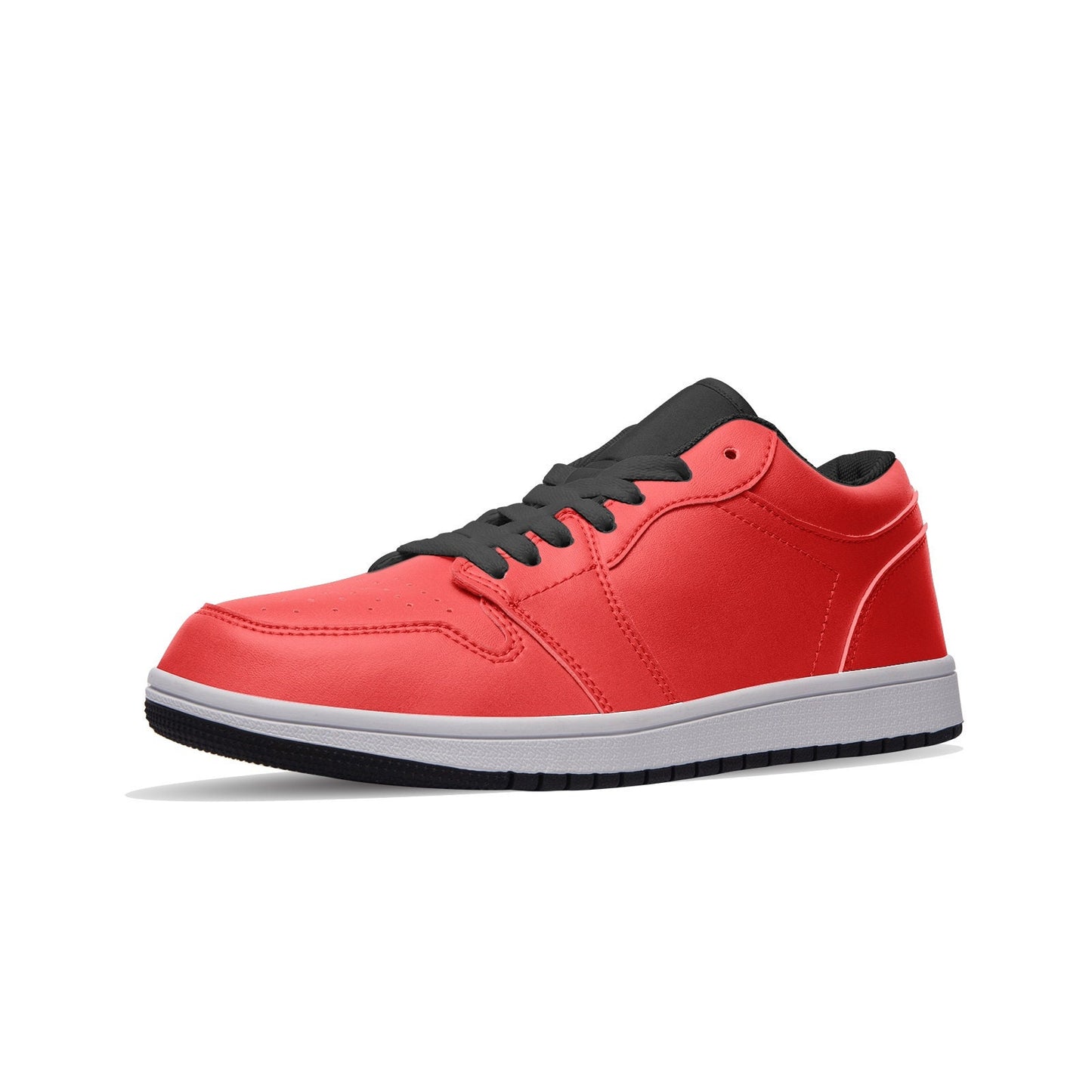 Red Low Top Leather Sneakers