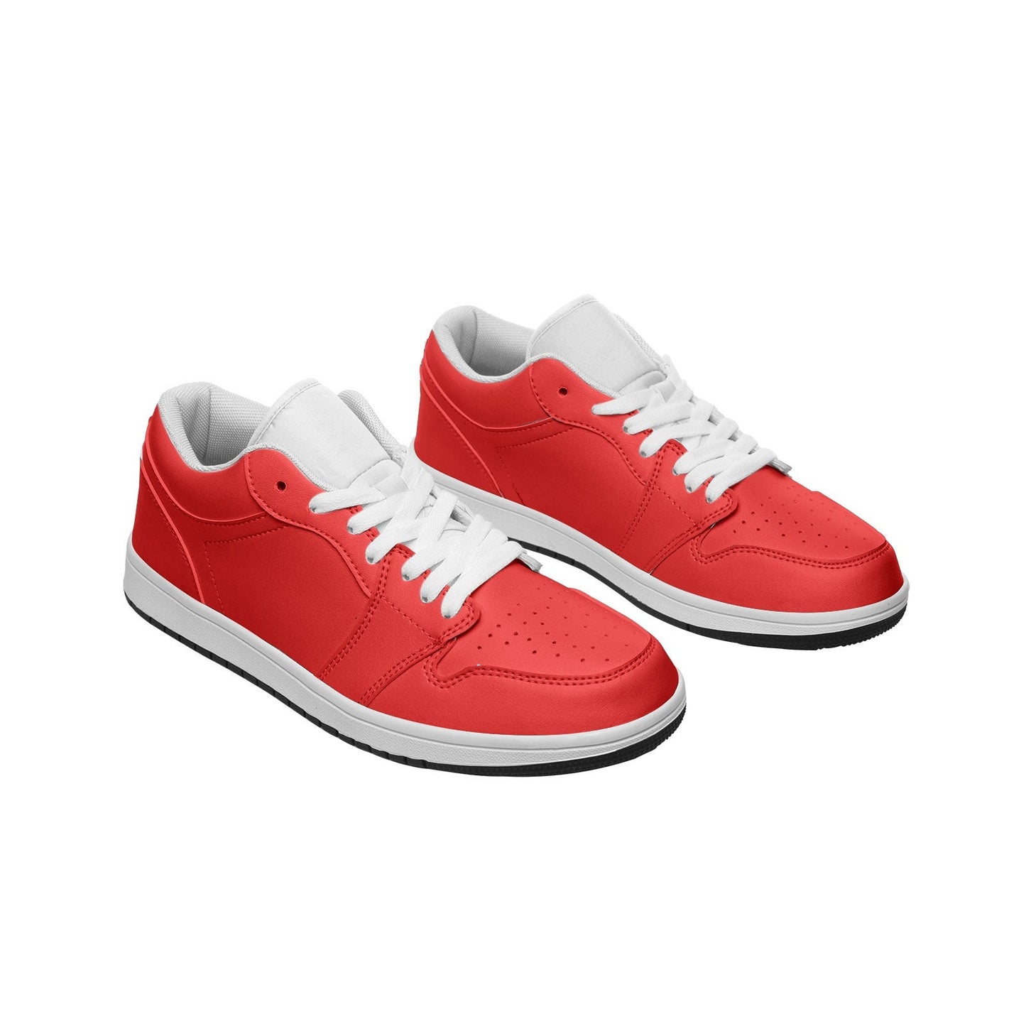 Red Low Top Leather Sneakers