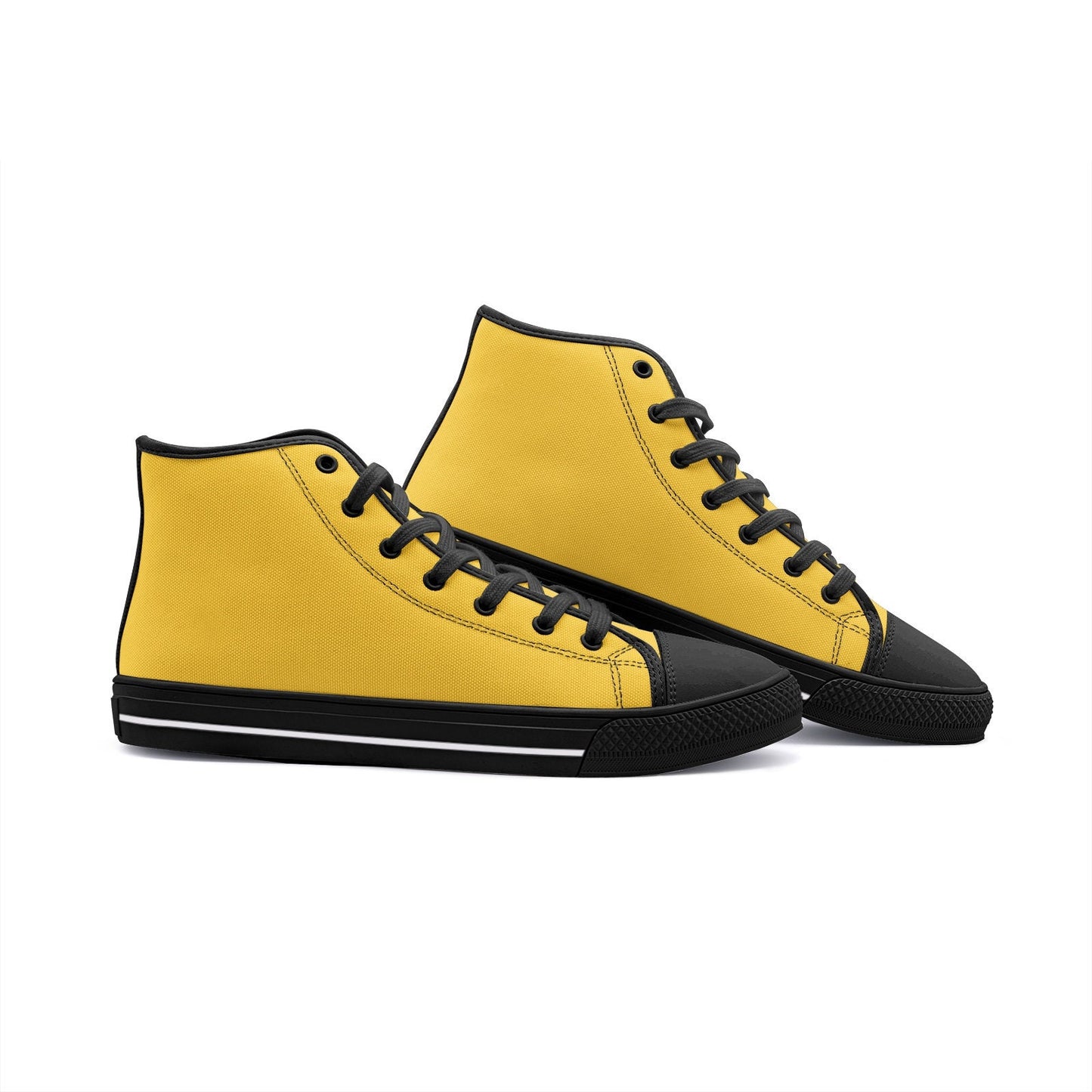 Yellow High Tops Canvas Shoes Unisex Sizes