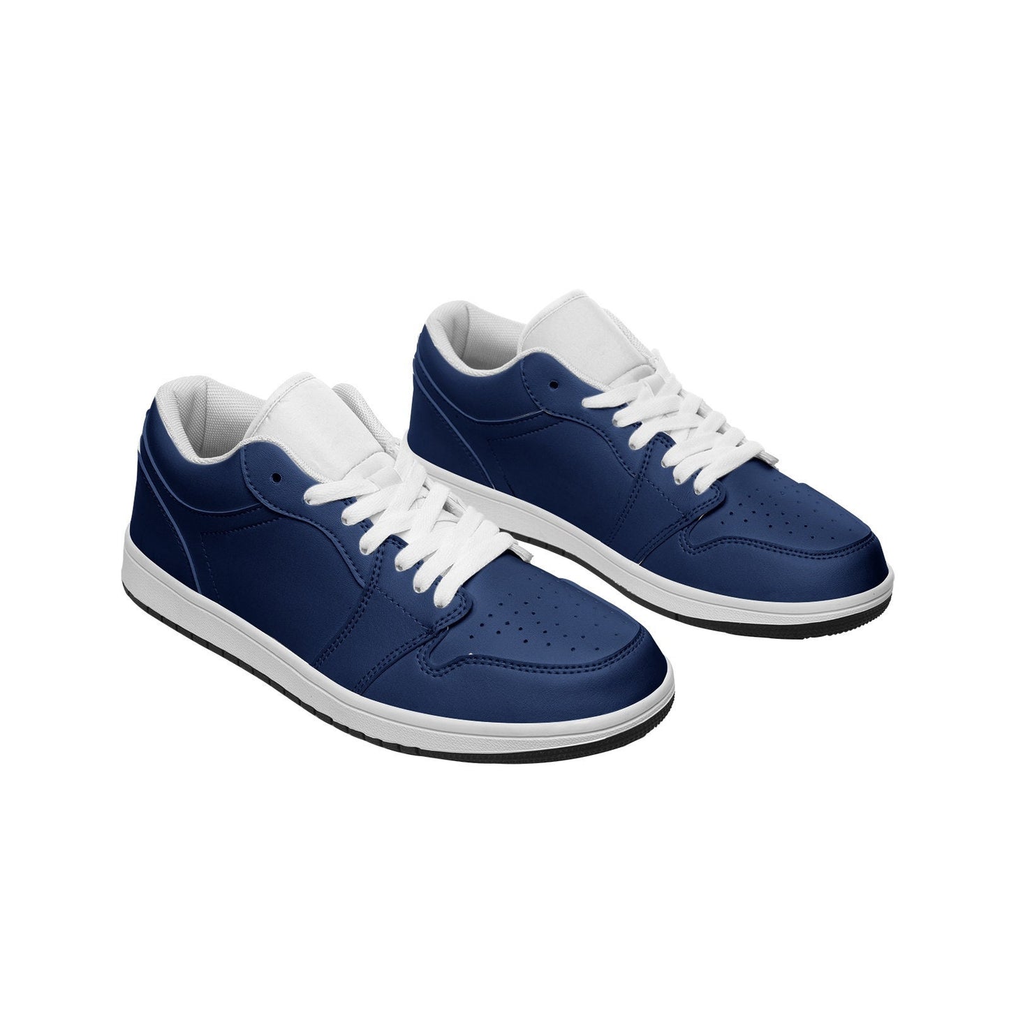 Navy Blue Low Top Leather Sneakers Unisex sizes