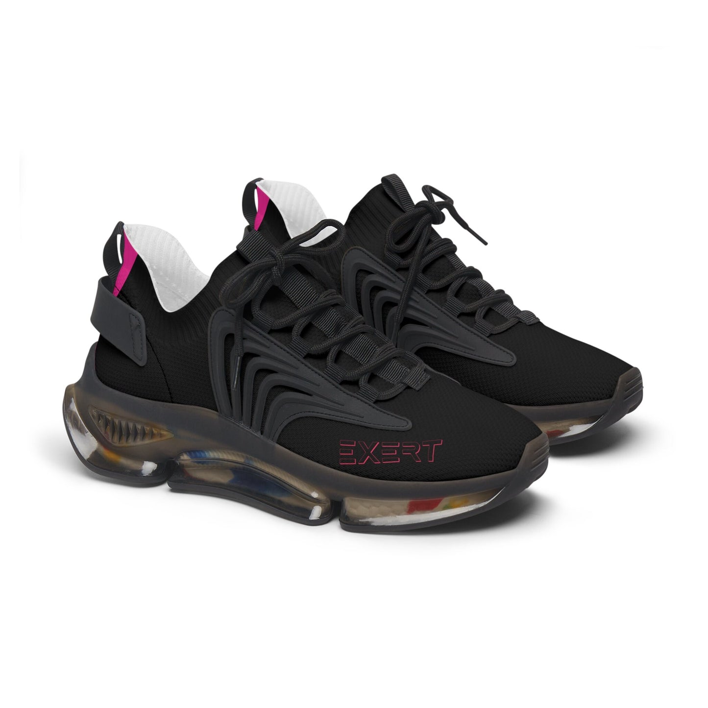Women's Black and Pink Sneakers