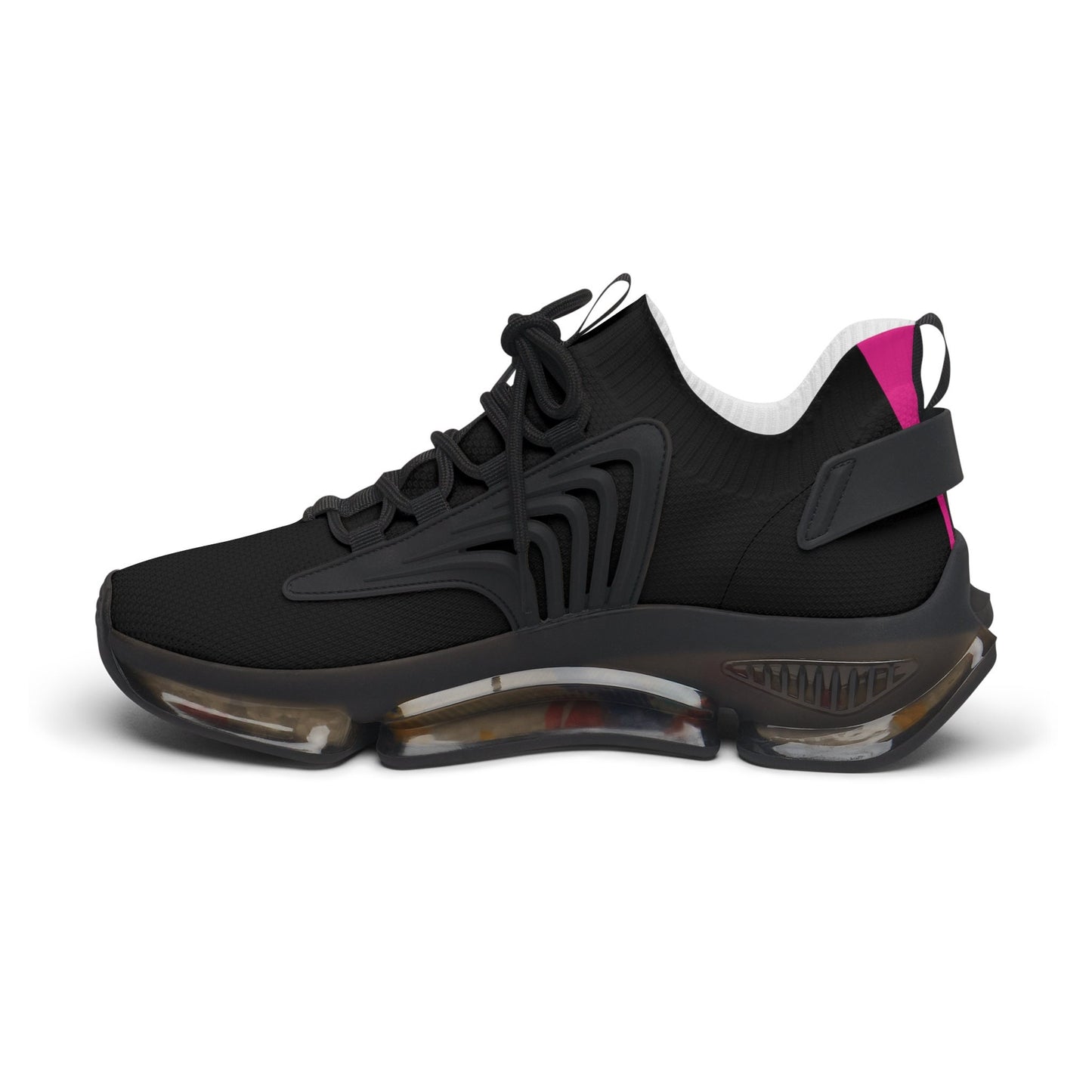 Women's Black and Pink Sneakers