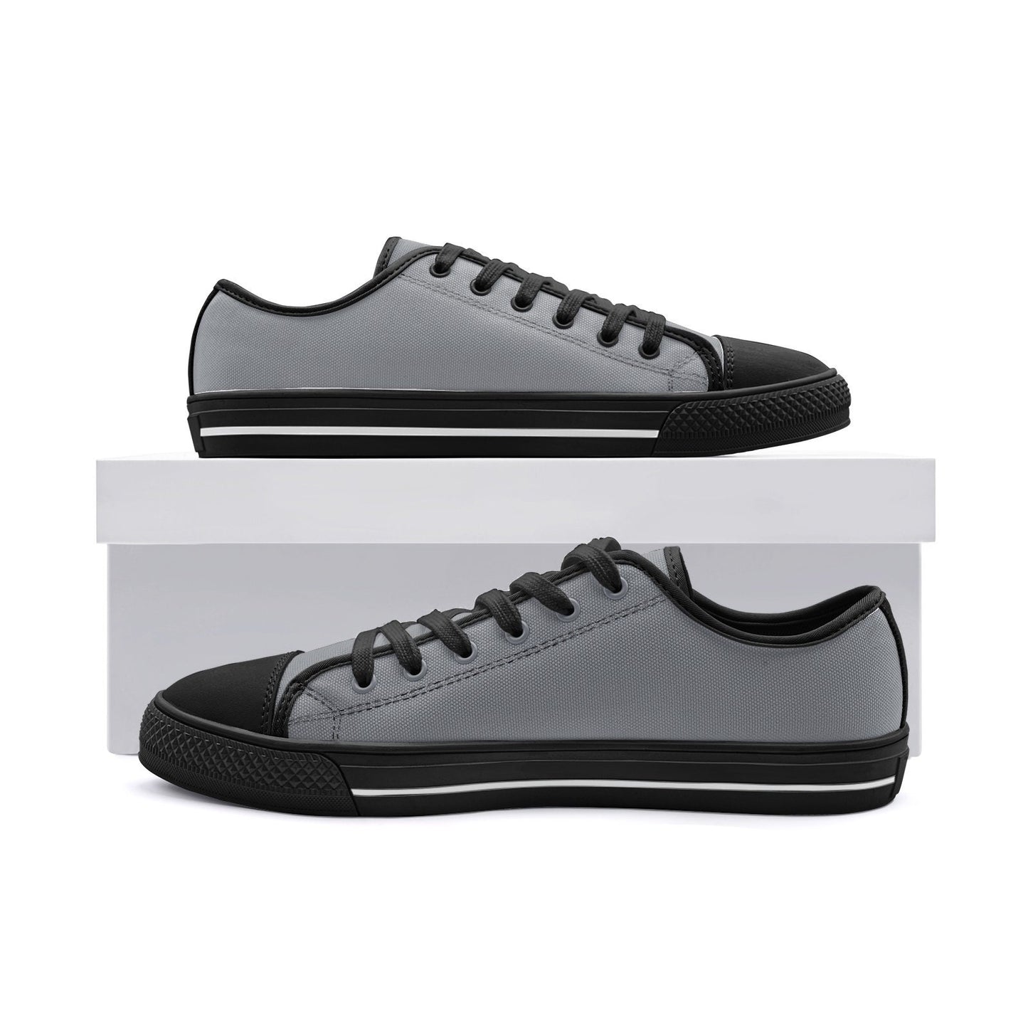 Gray Low Top Canvas Shoes Unisex Sizes