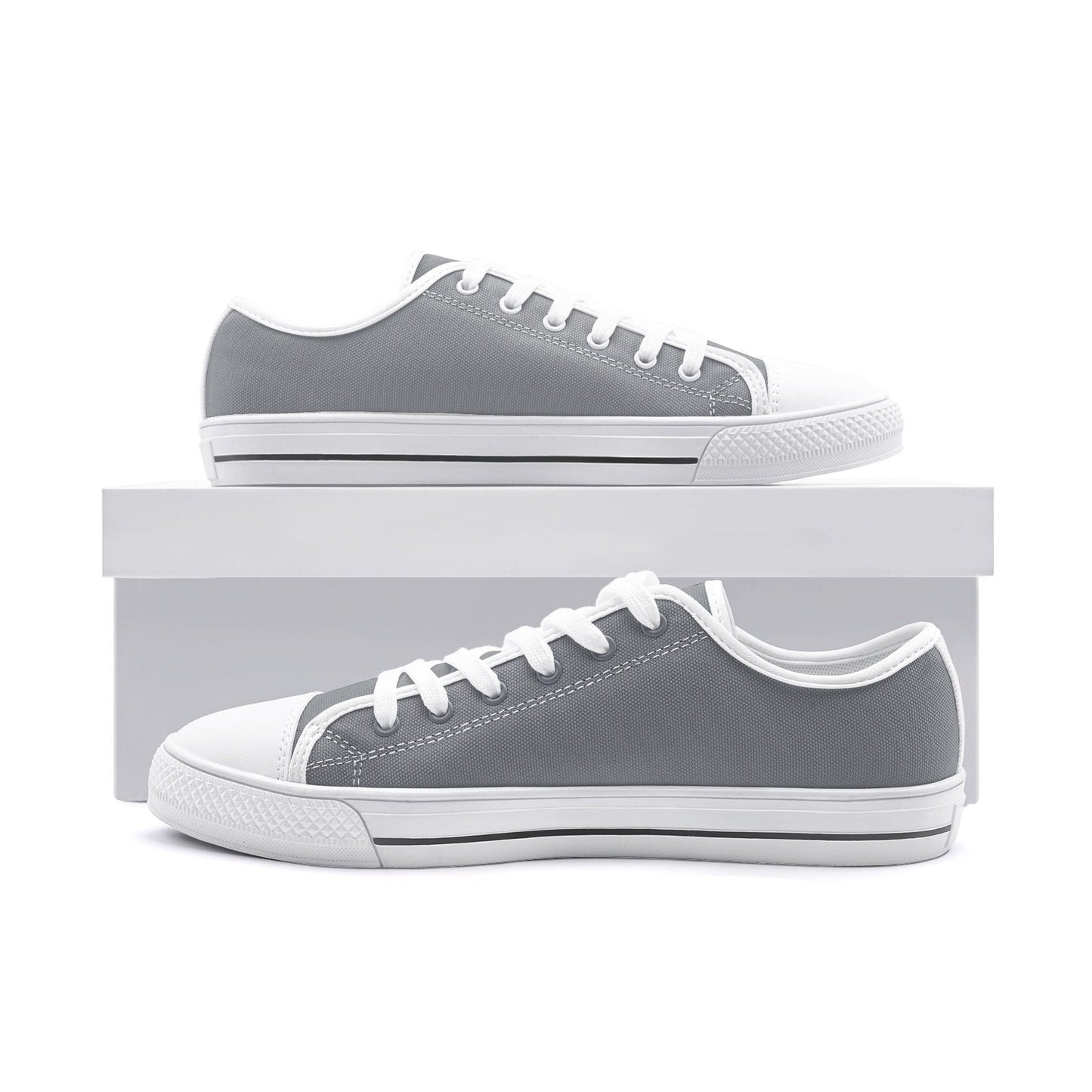 Gray Low Top Canvas Shoes Unisex Sizes