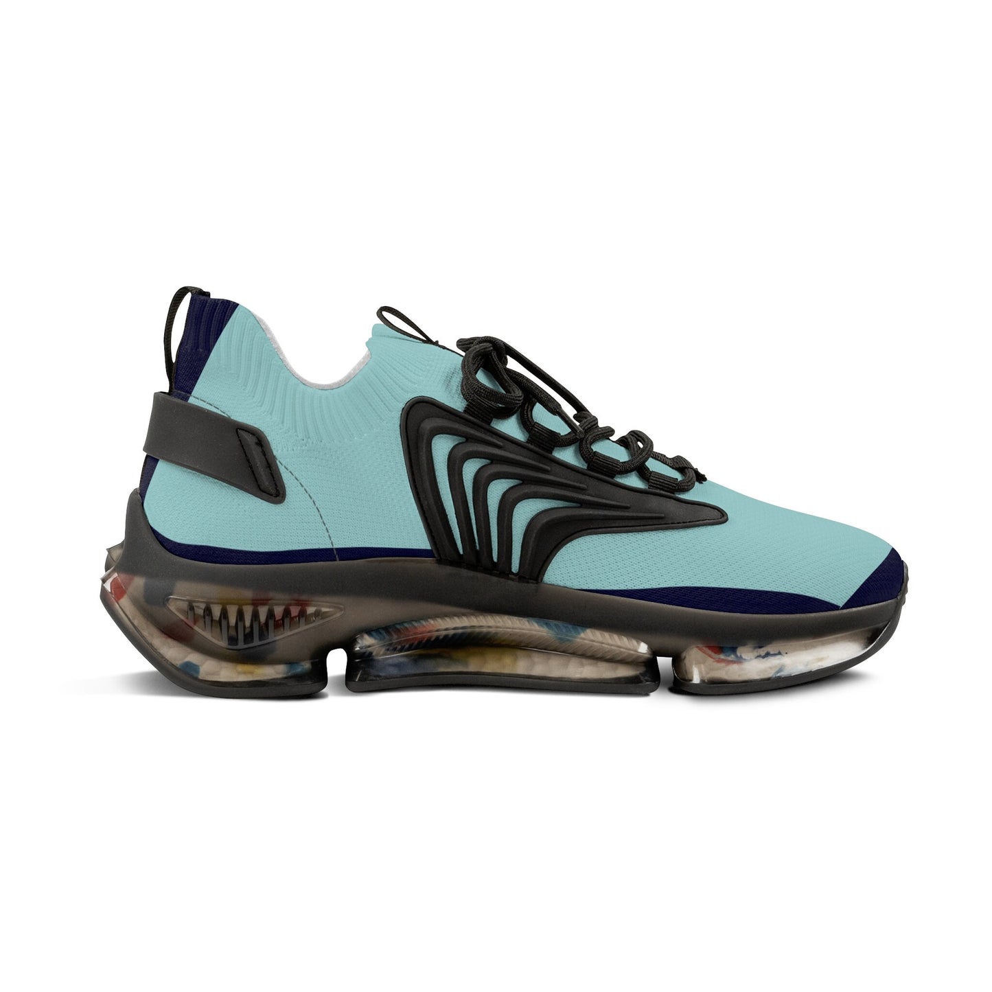 Men's Blue and Teal Sneakers Deep Sea Blue Trim