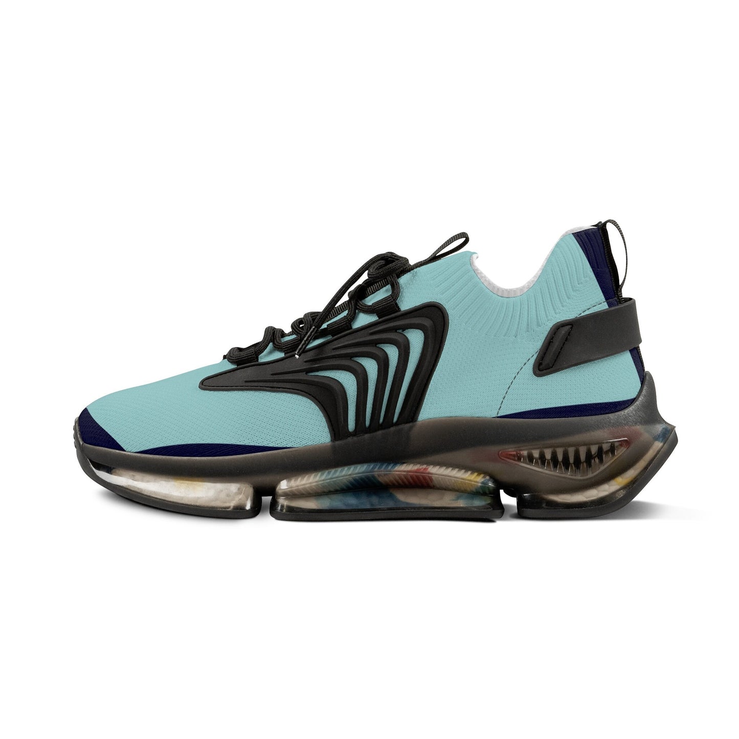 Men's Blue and Teal Sneakers Deep Sea Blue Trim