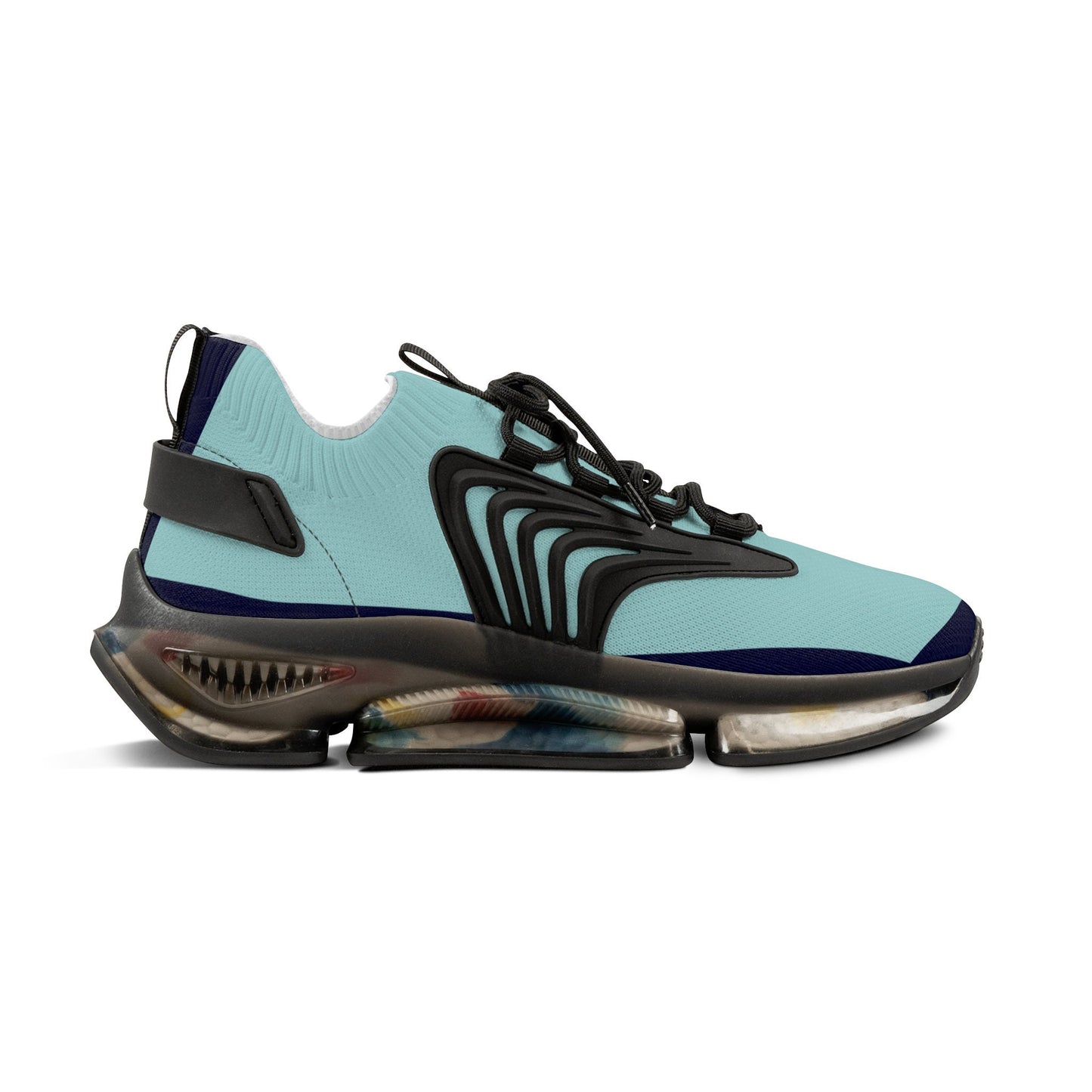 Men's Blue and Teal Sneakers Deep Sea Blue Trim