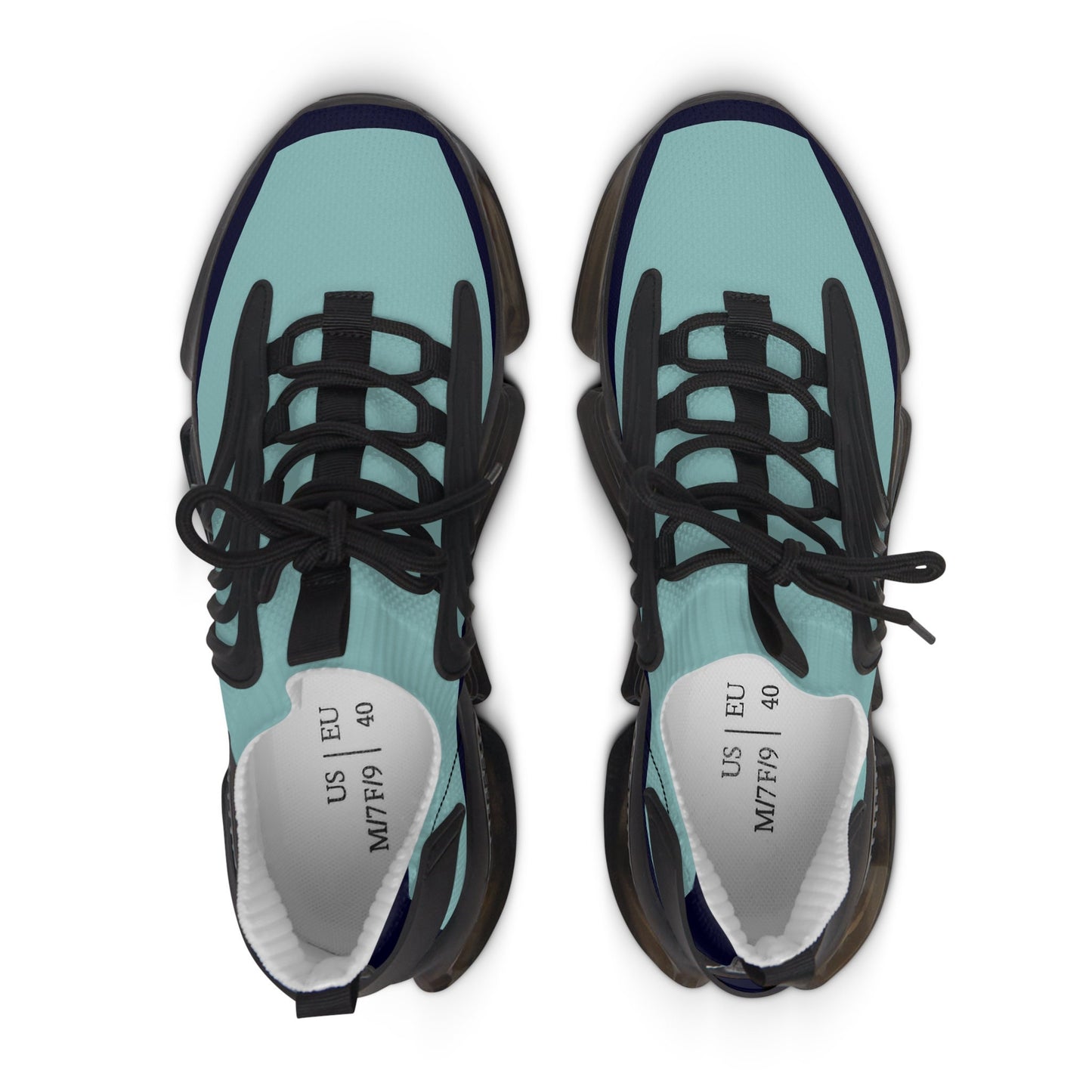 Women's Blue and Teal Sneakers Sea Blue Trim