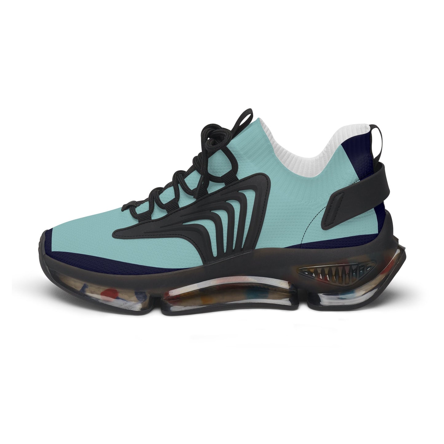 Women's Blue and Teal Sneakers Sea Blue Trim