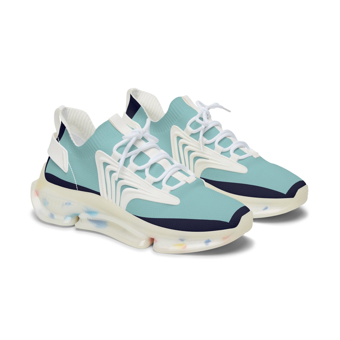 Women's Blue and Teal Sneakers Sea Blue Trim