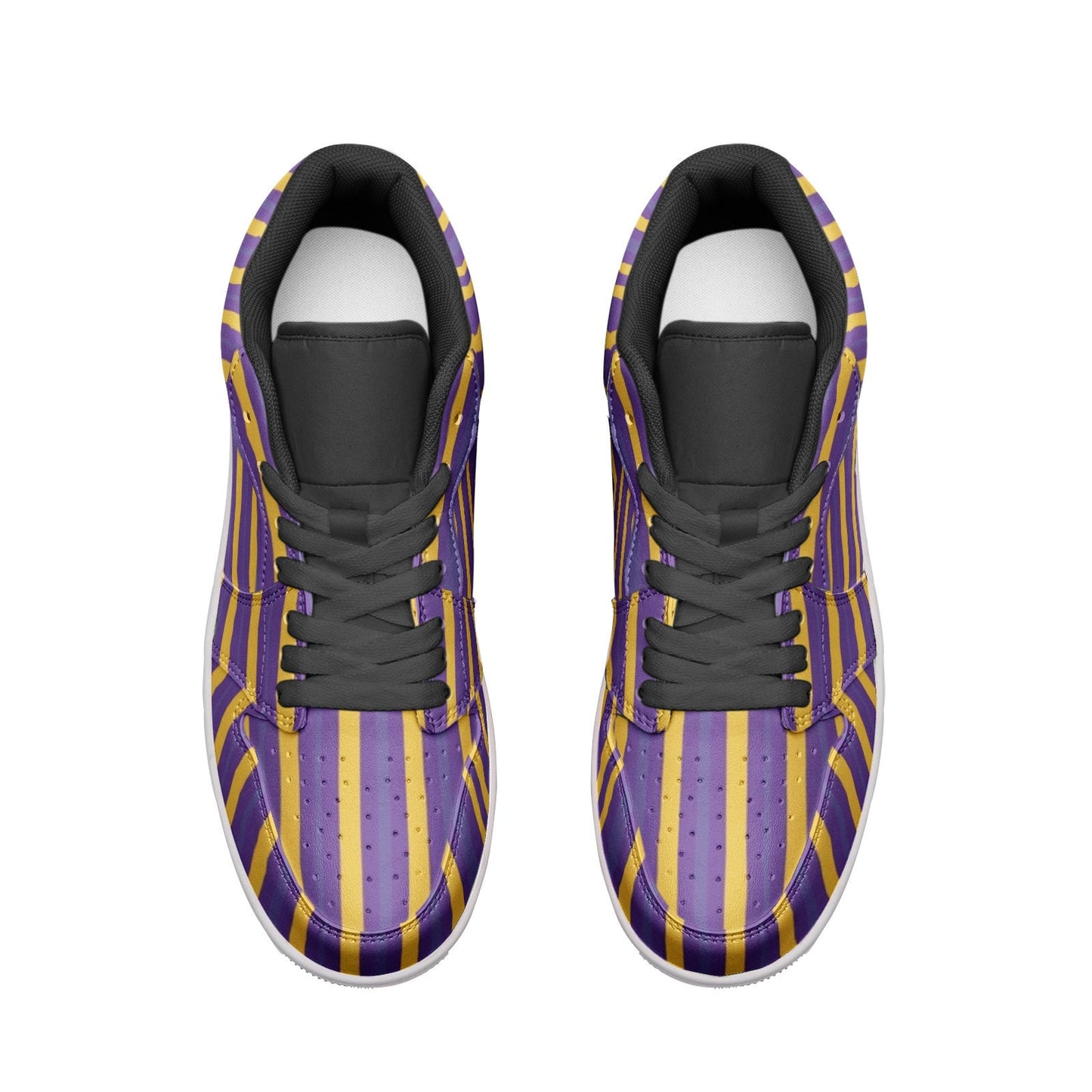 Purple And Gold Sneakers Unisex Low Top Leather Sneakers