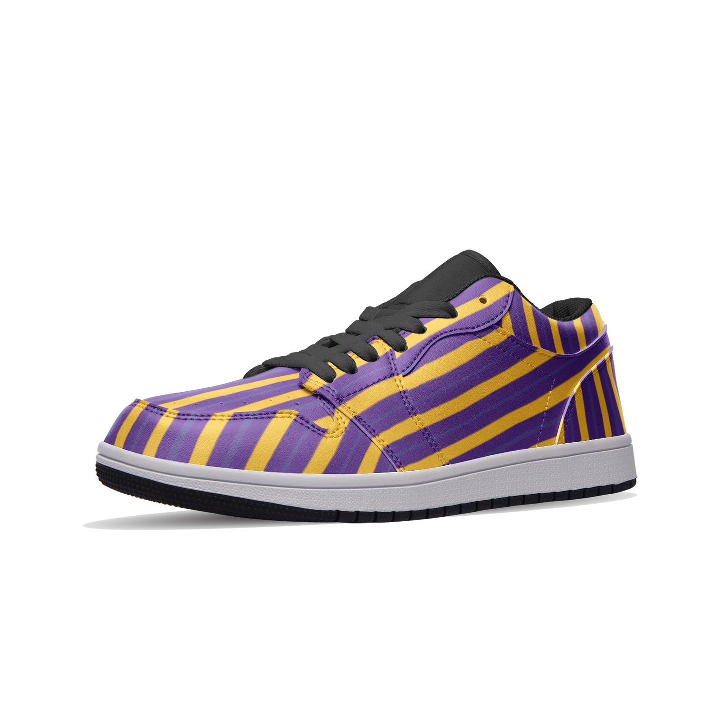 Purple And Gold Sneakers Unisex Low Top Leather Sneakers