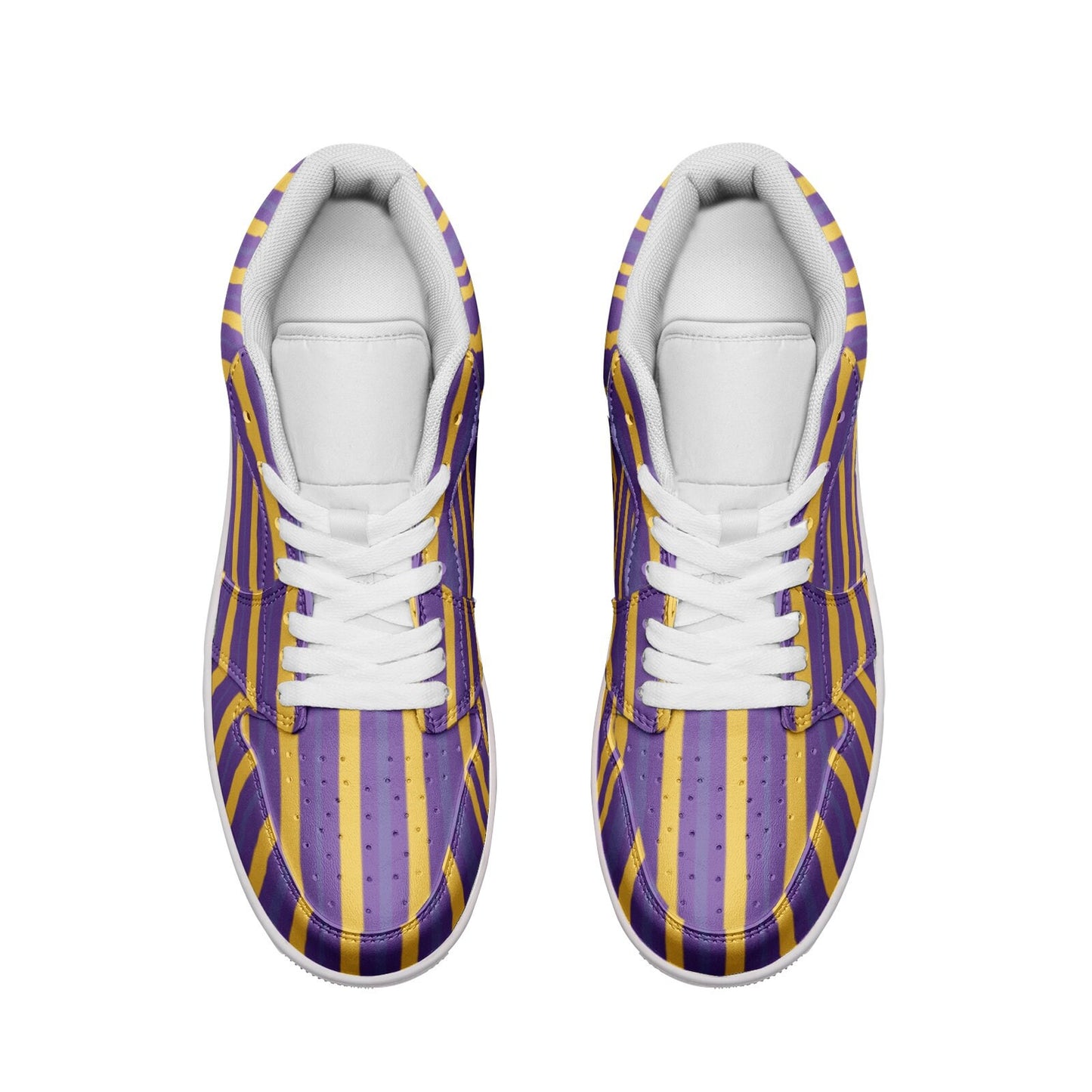 Purple And Gold Sneakers Unisex Low Top Leather Sneakers