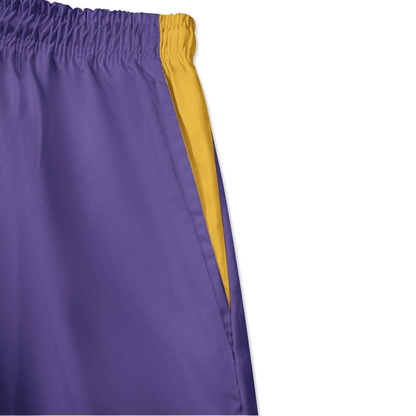 Mens Purple And Gold Swim Shorts