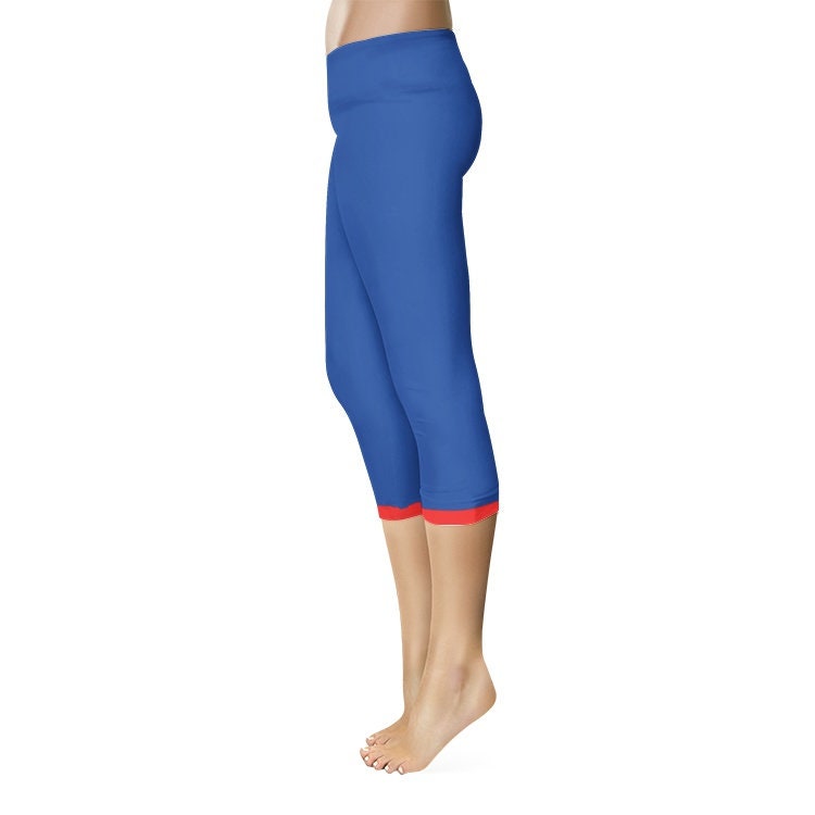 Blue and Red Capri Leggings