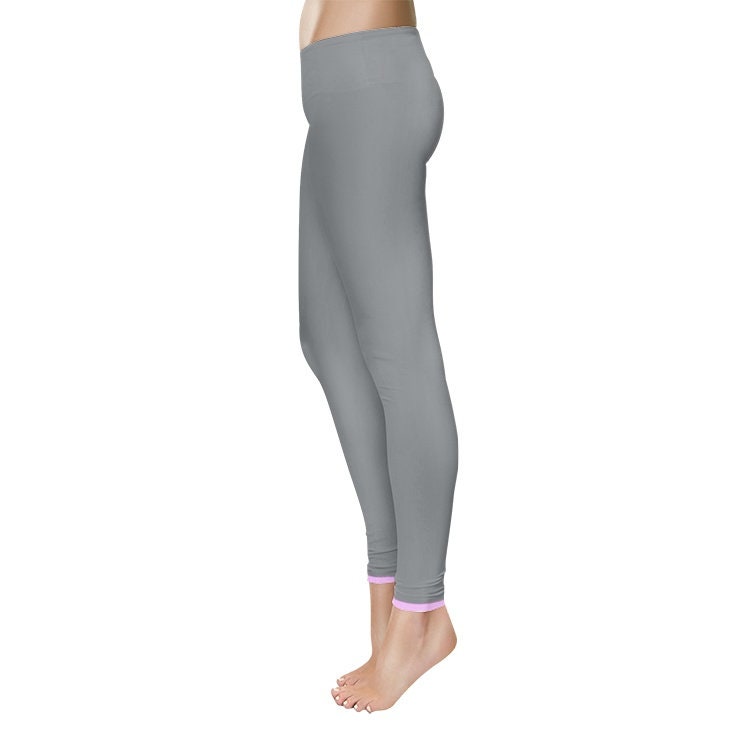 Gray and Pink Women's Temp Control Cotton Leggings