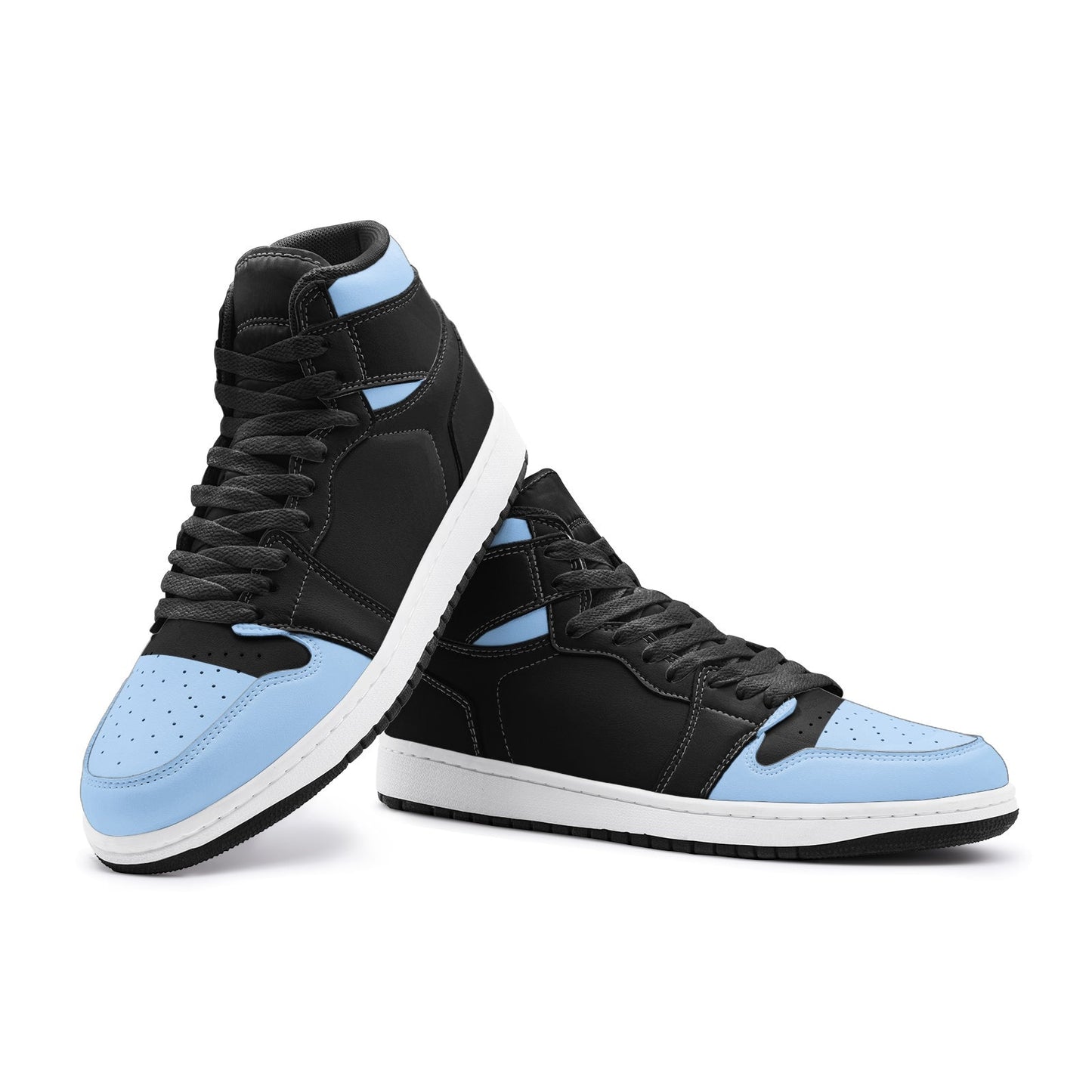 Black and Blue High Top Sneakers
