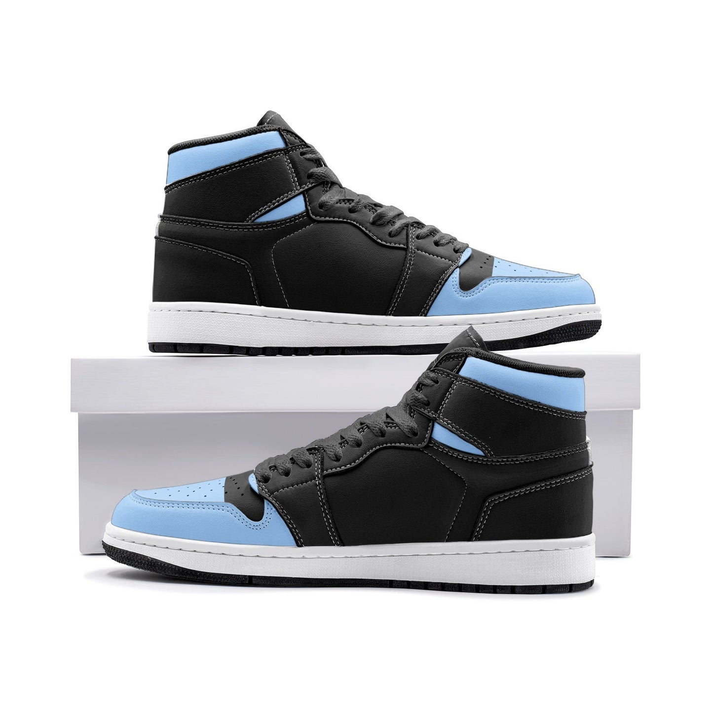 Black and Blue High Top Sneakers
