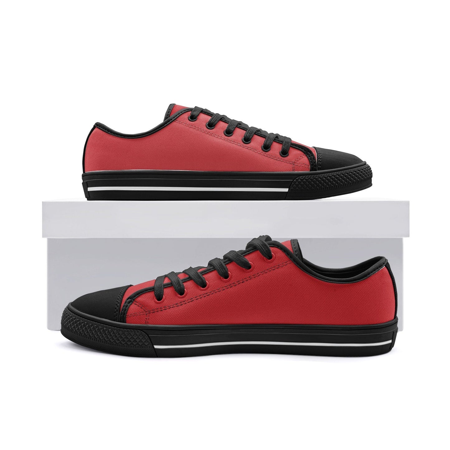 Red Low Top Canvas Sneakers Unisex Sizes