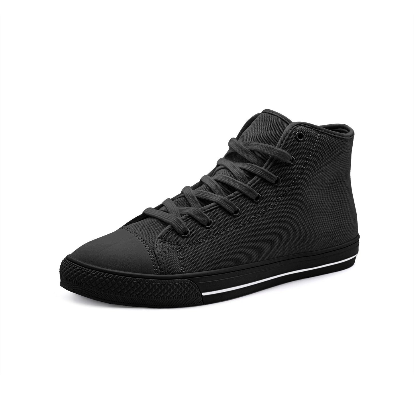 Black High Tops Canvas Shoes Unisex Sizes