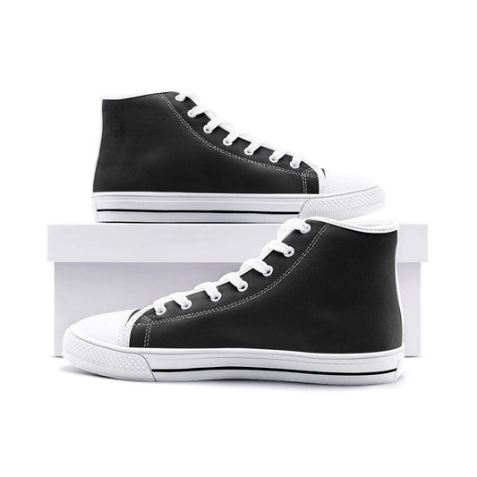 Black High Tops Canvas Shoes Unisex Sizes