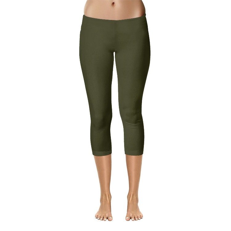 Dark Green Capri Leggings