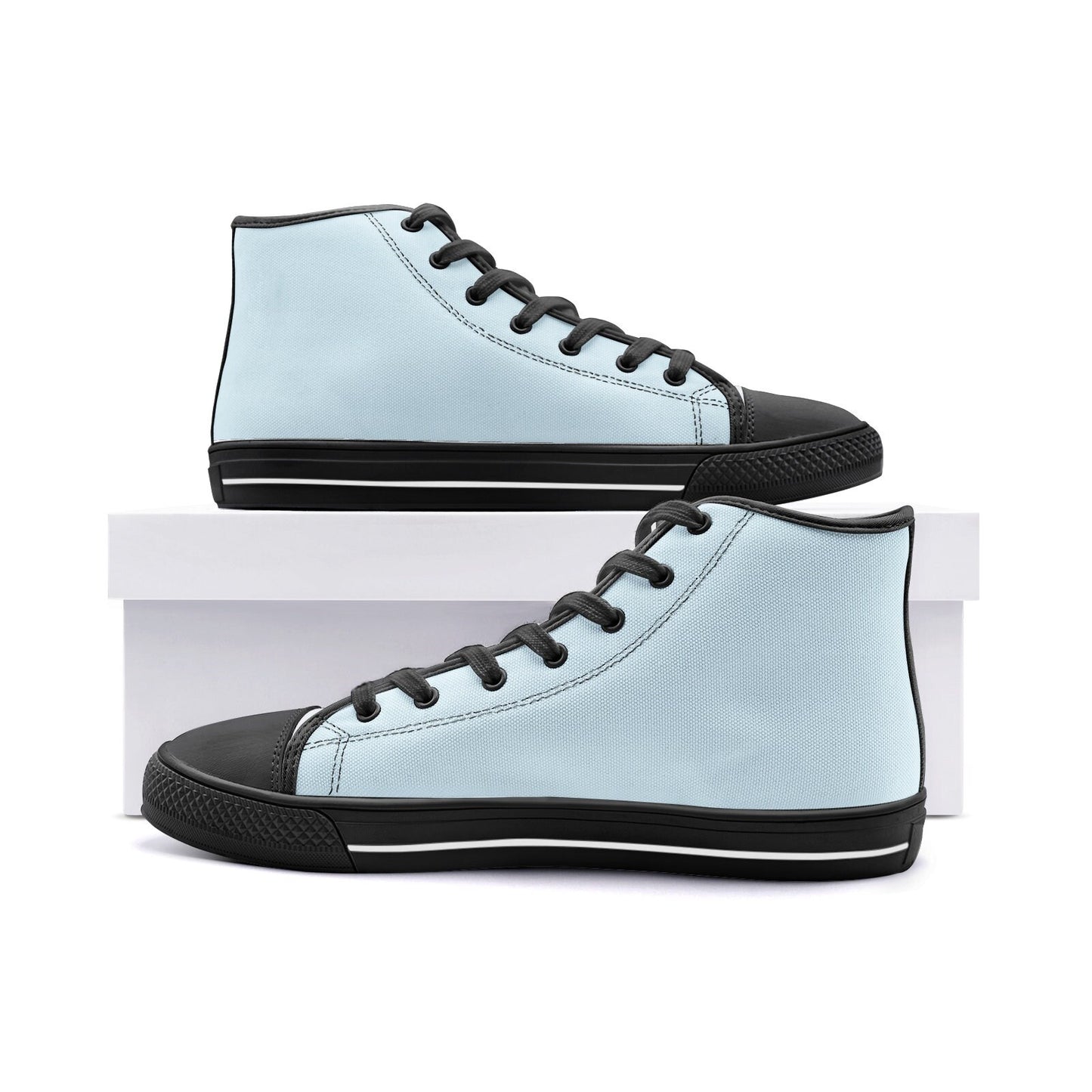 Light Blue High Top Canvas Shoes Unisex Sizes