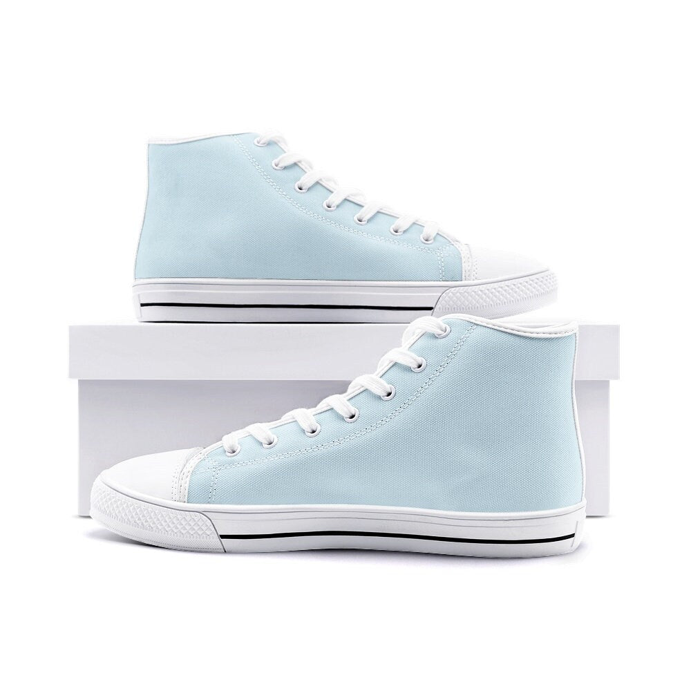 Light Blue High Top Canvas Shoes Unisex Sizes