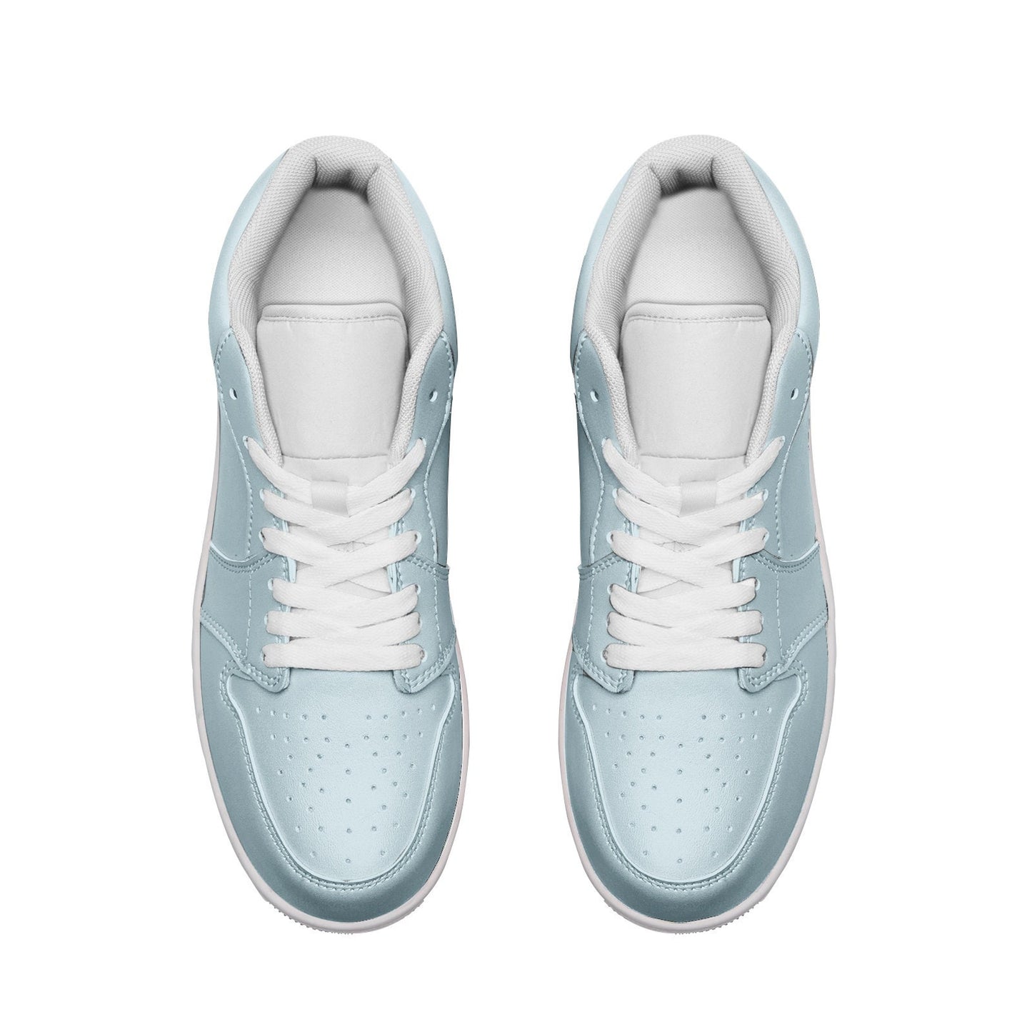 Light Blue Low Top Leather Sneakers