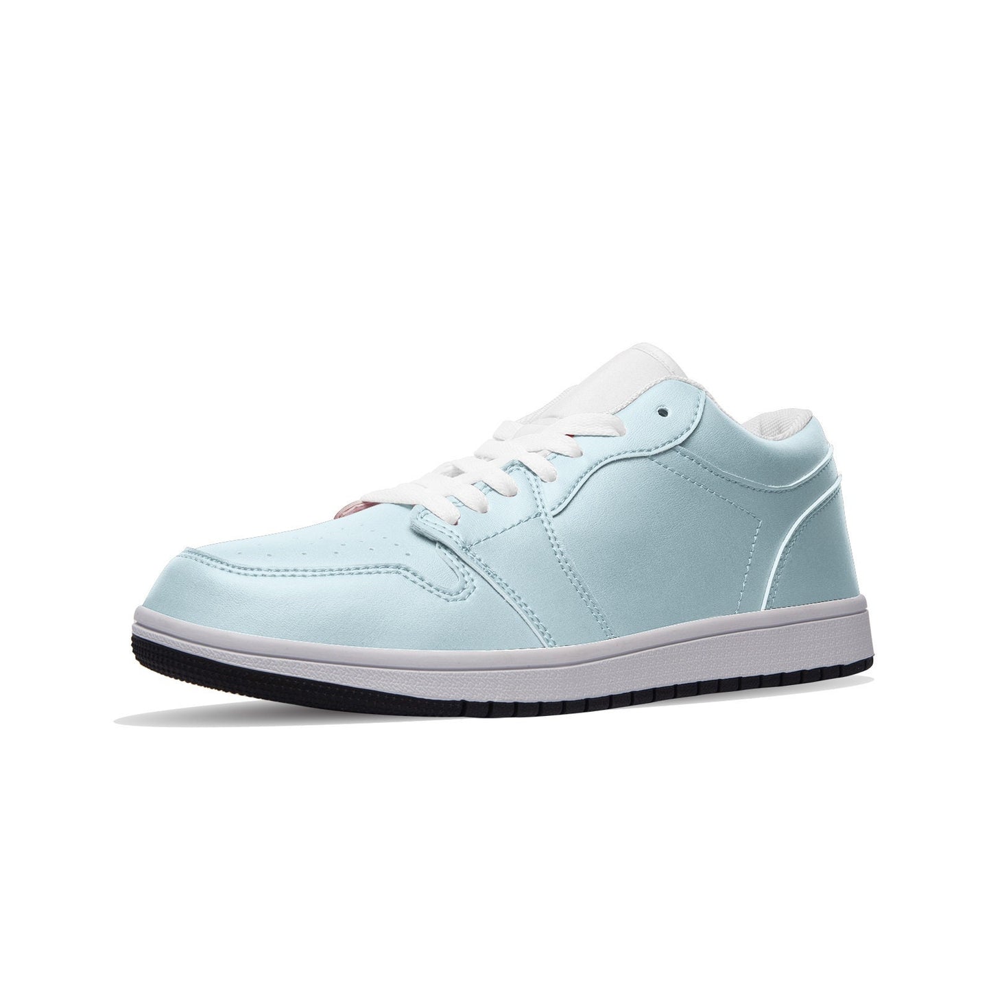 Light Blue Low Top Leather Sneakers