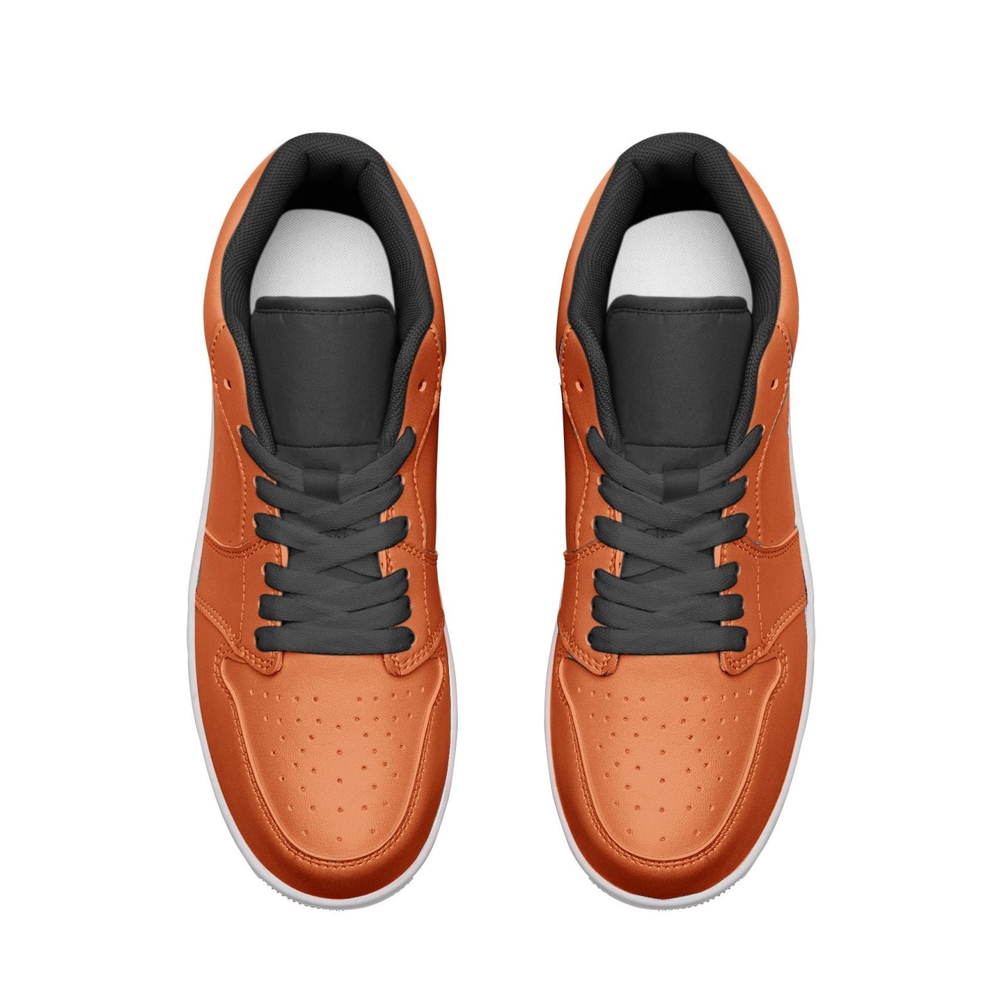 Orange Low Top Leather Sneakers