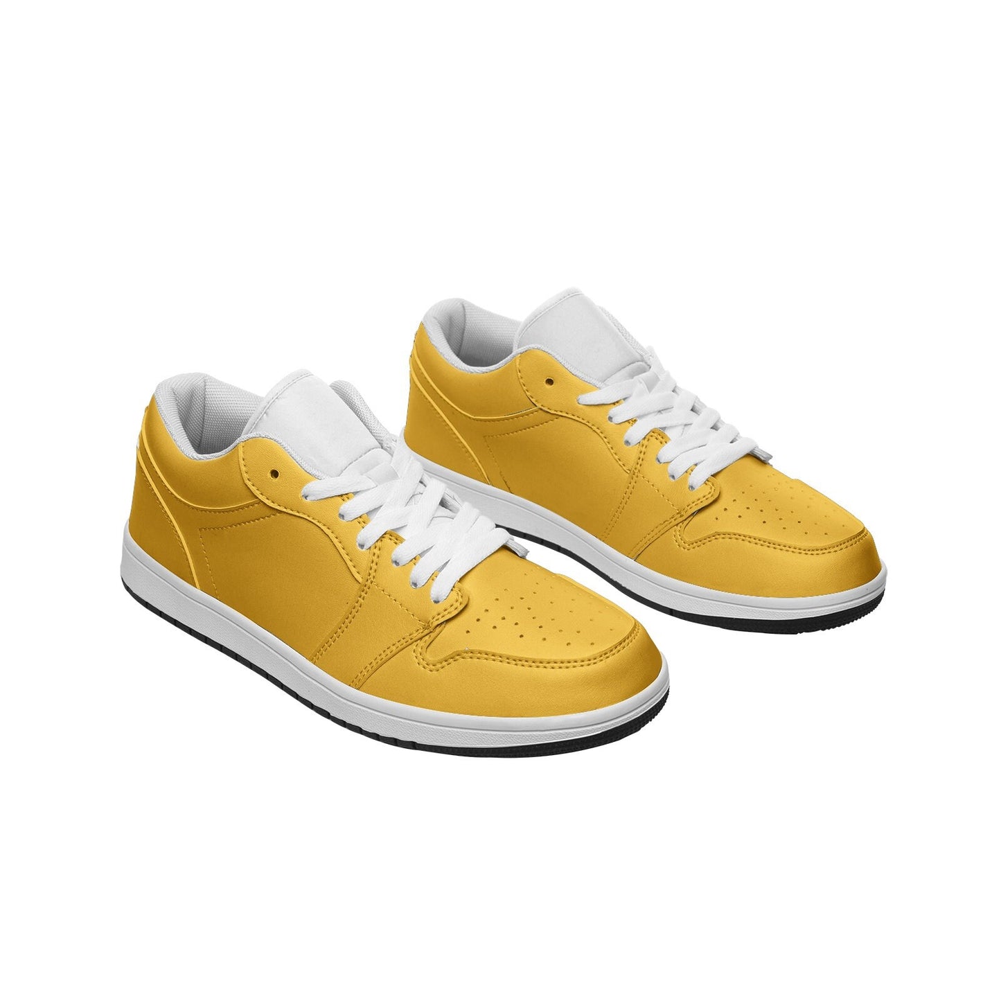 Yellow Low Top Leather Sneakers Unisex Sizes