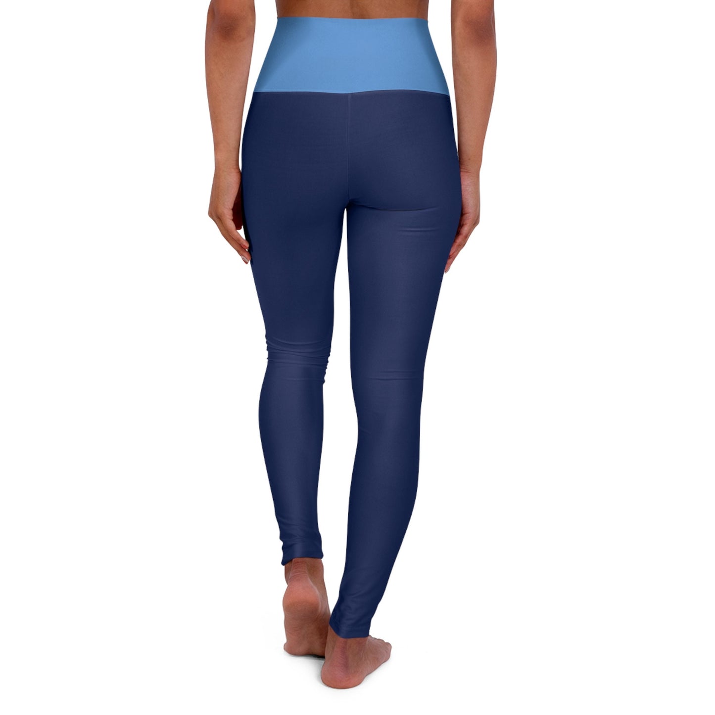 High Waisted Blue Yoga Leggings