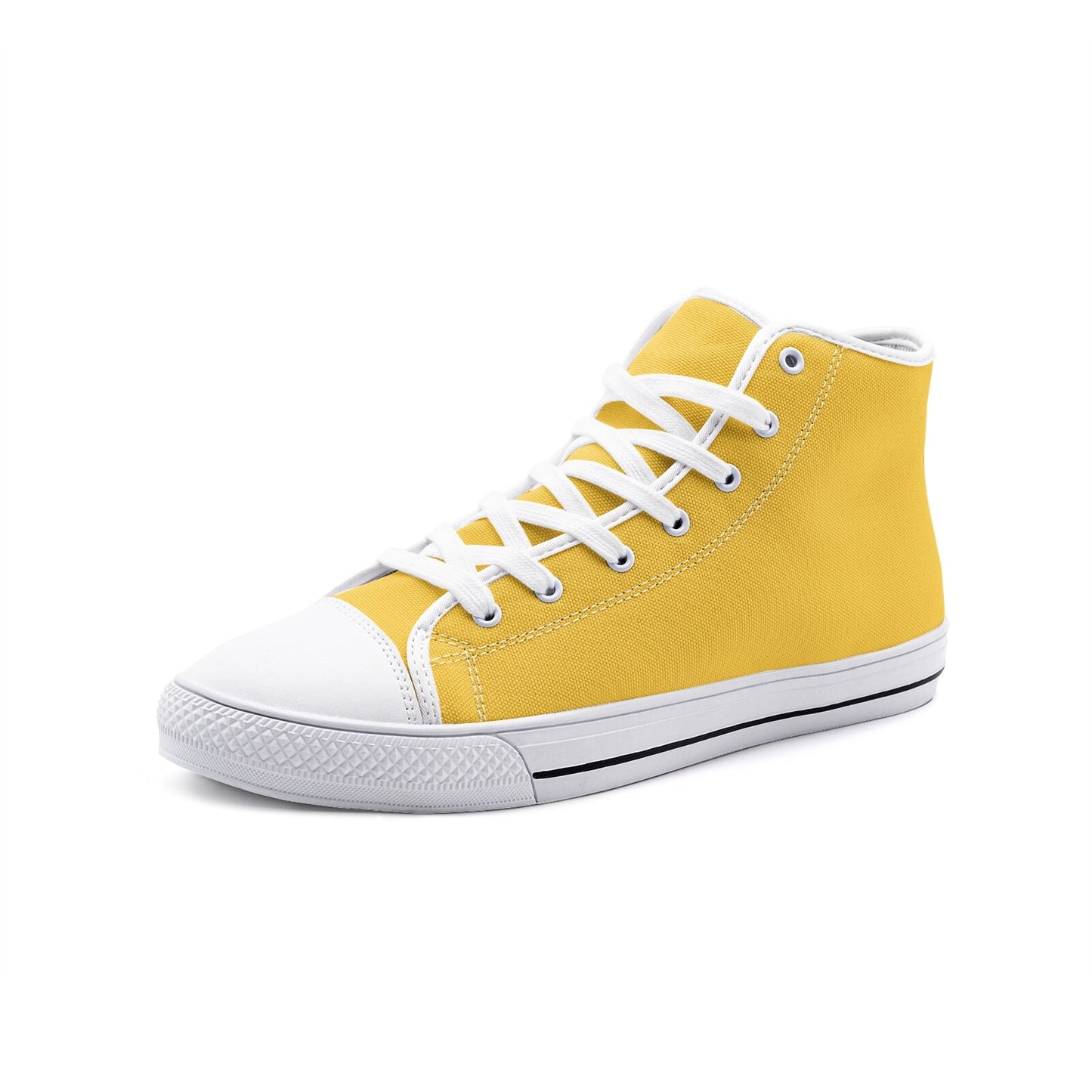Yellow High Tops Canvas Shoes Unisex Sizes