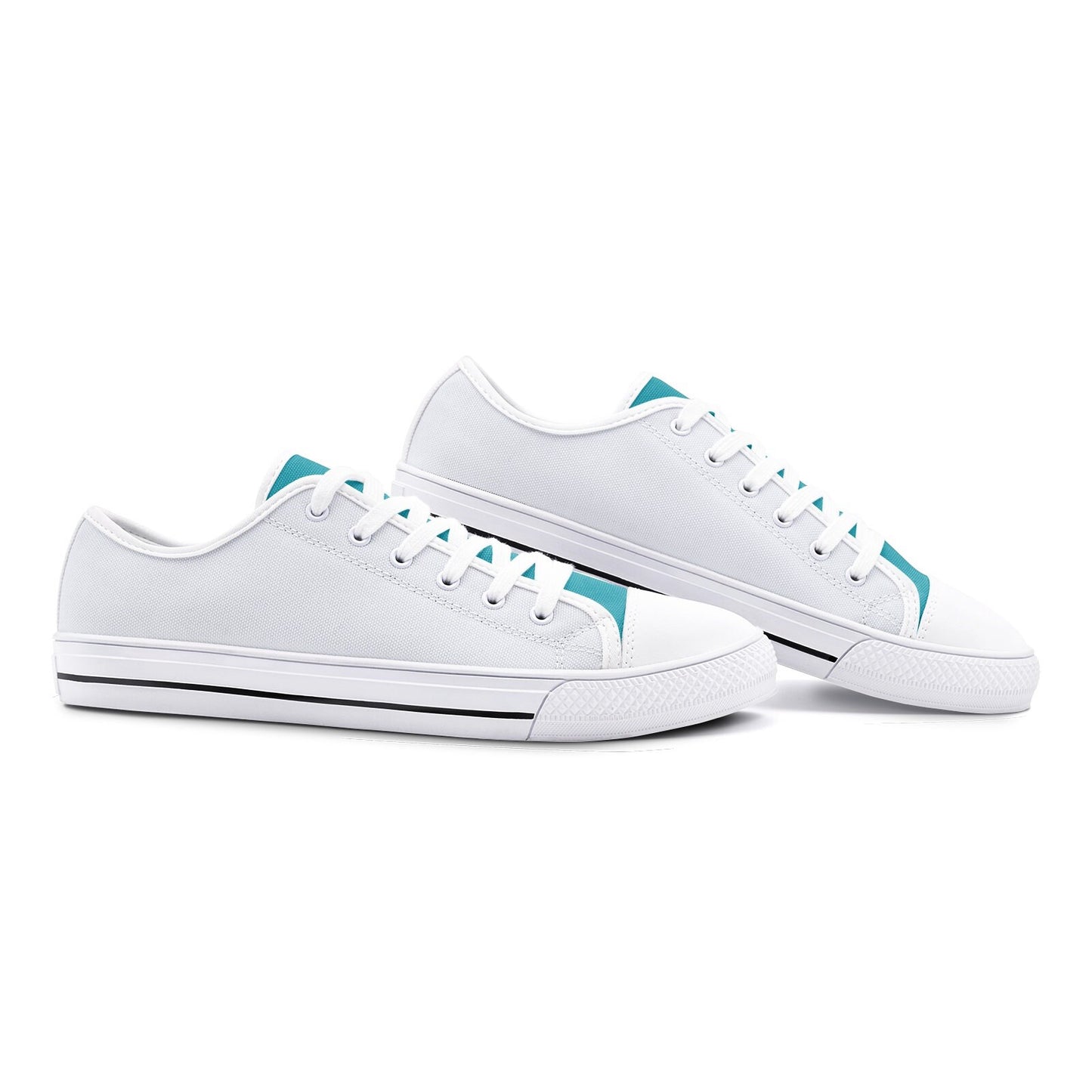Gray and Teal Low Top Canvas Sneakers Unisex Sizes