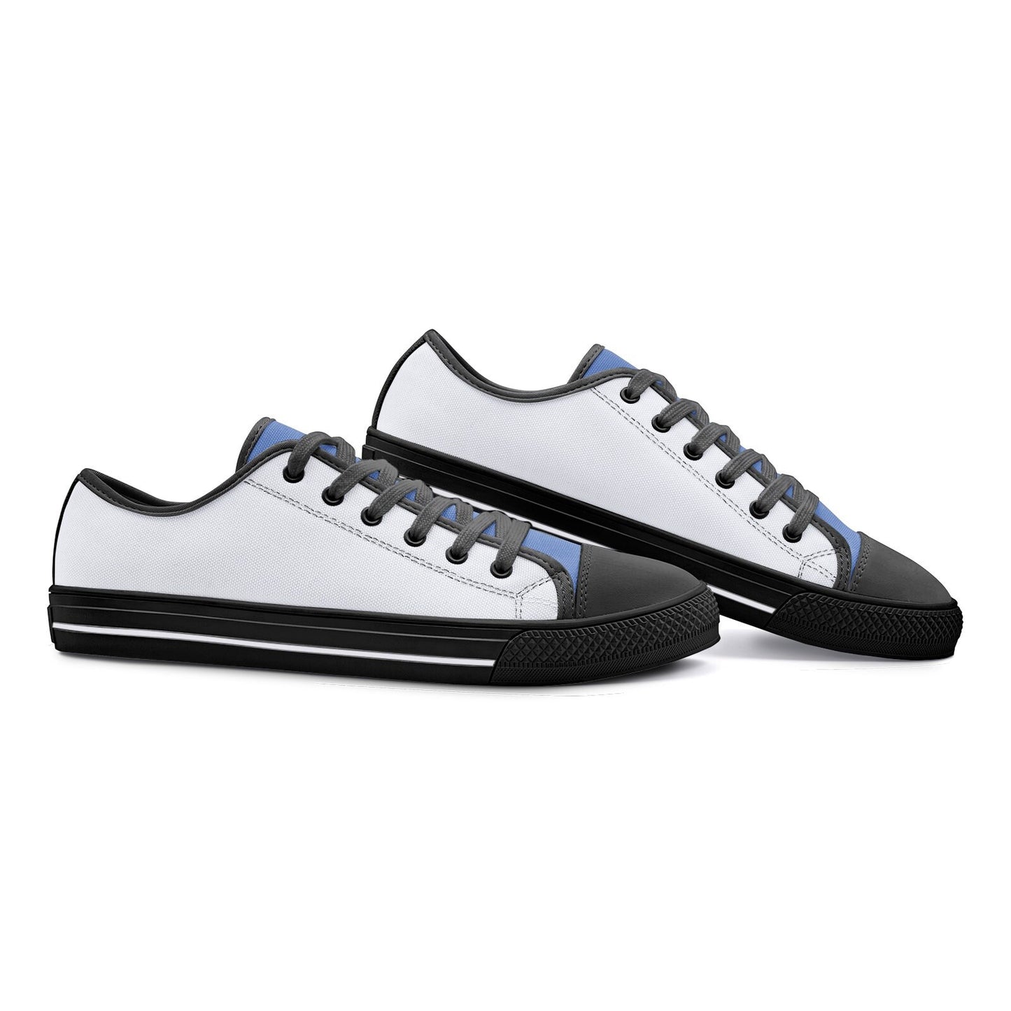 Gray and Blue Low Top Canvas Sneakers Unisex Sizes