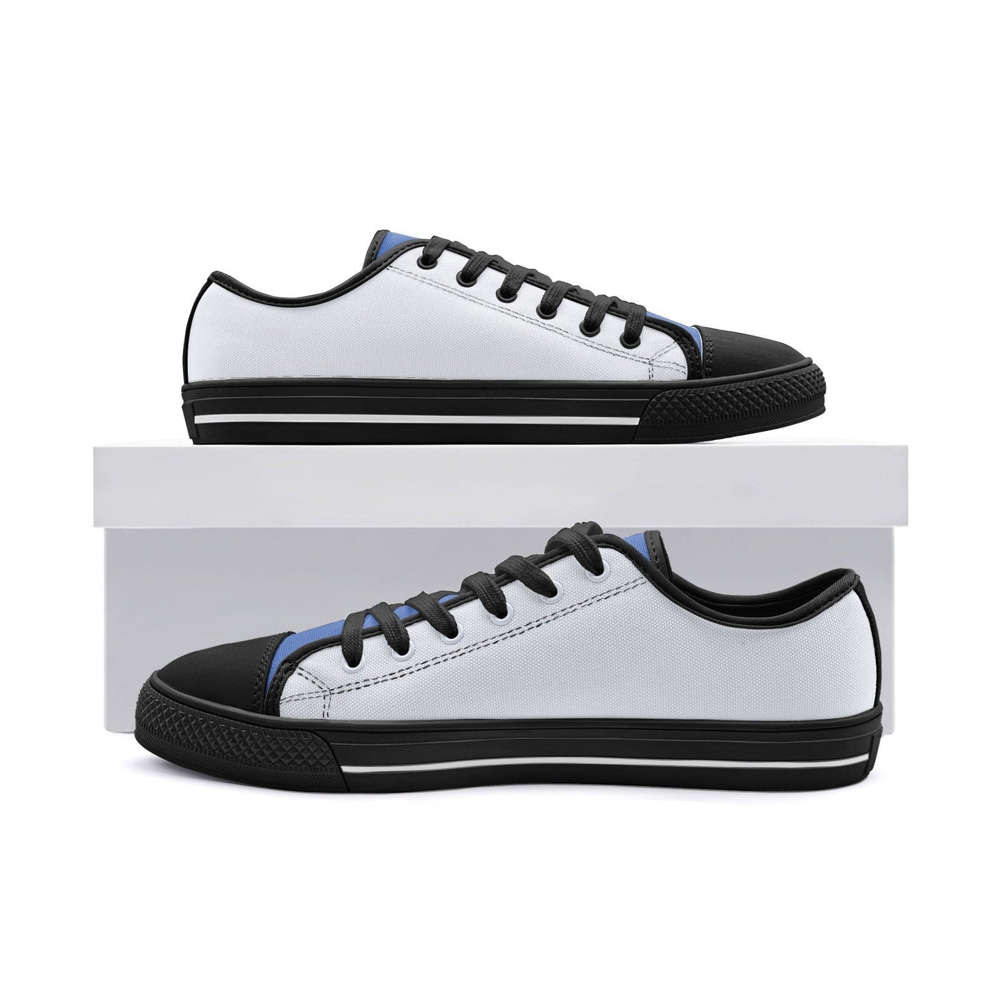 Gray and Blue Low Top Canvas Sneakers Unisex Sizes