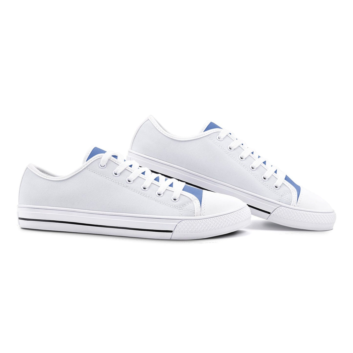 Gray and Blue Low Top Canvas Sneakers Unisex Sizes