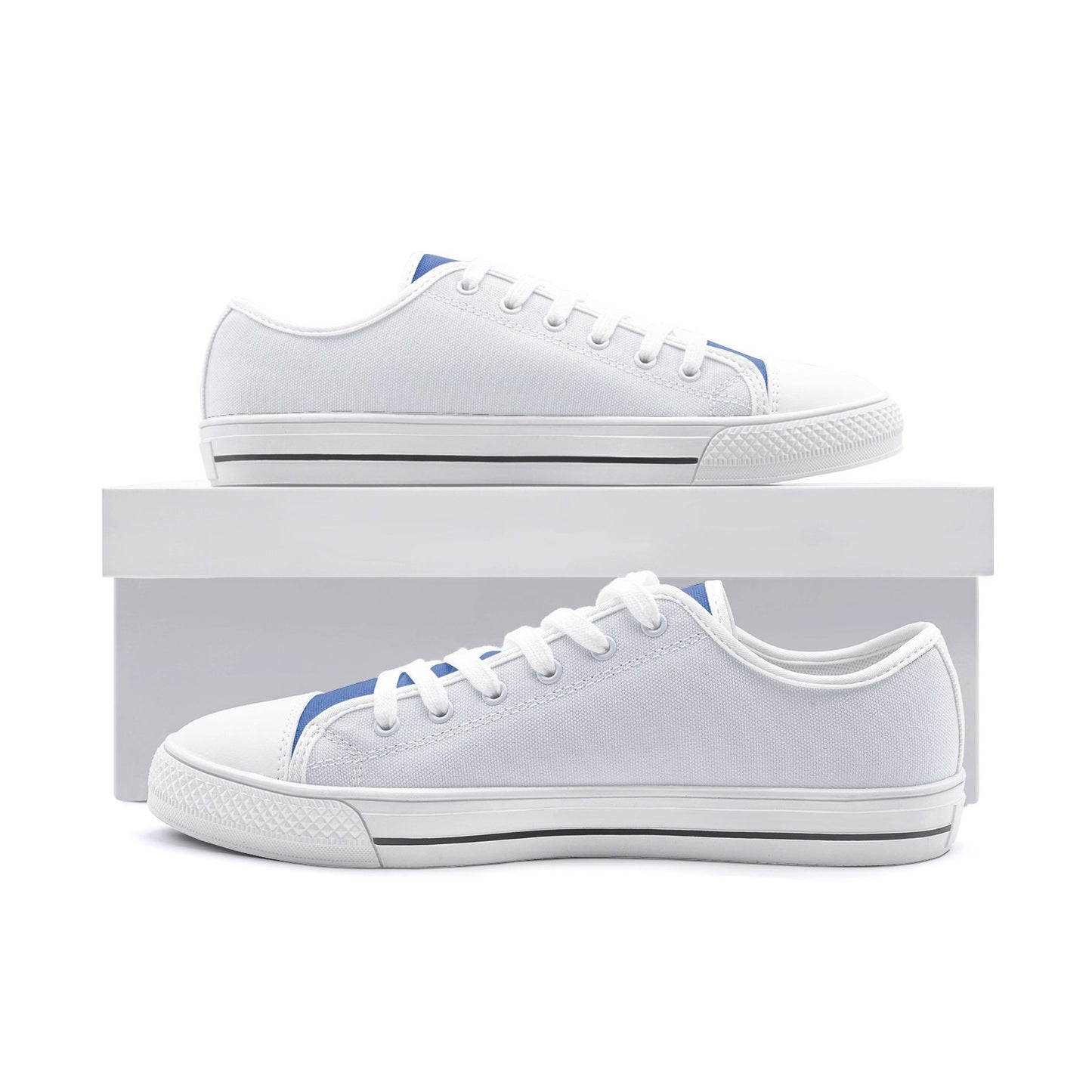 Gray and Blue Low Top Canvas Sneakers Unisex Sizes