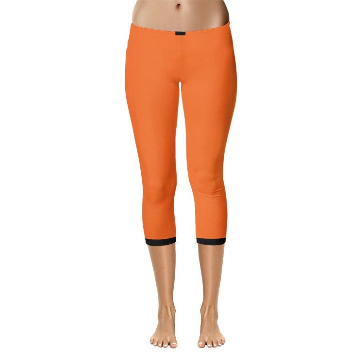 Orange and Black Capri Leggings
