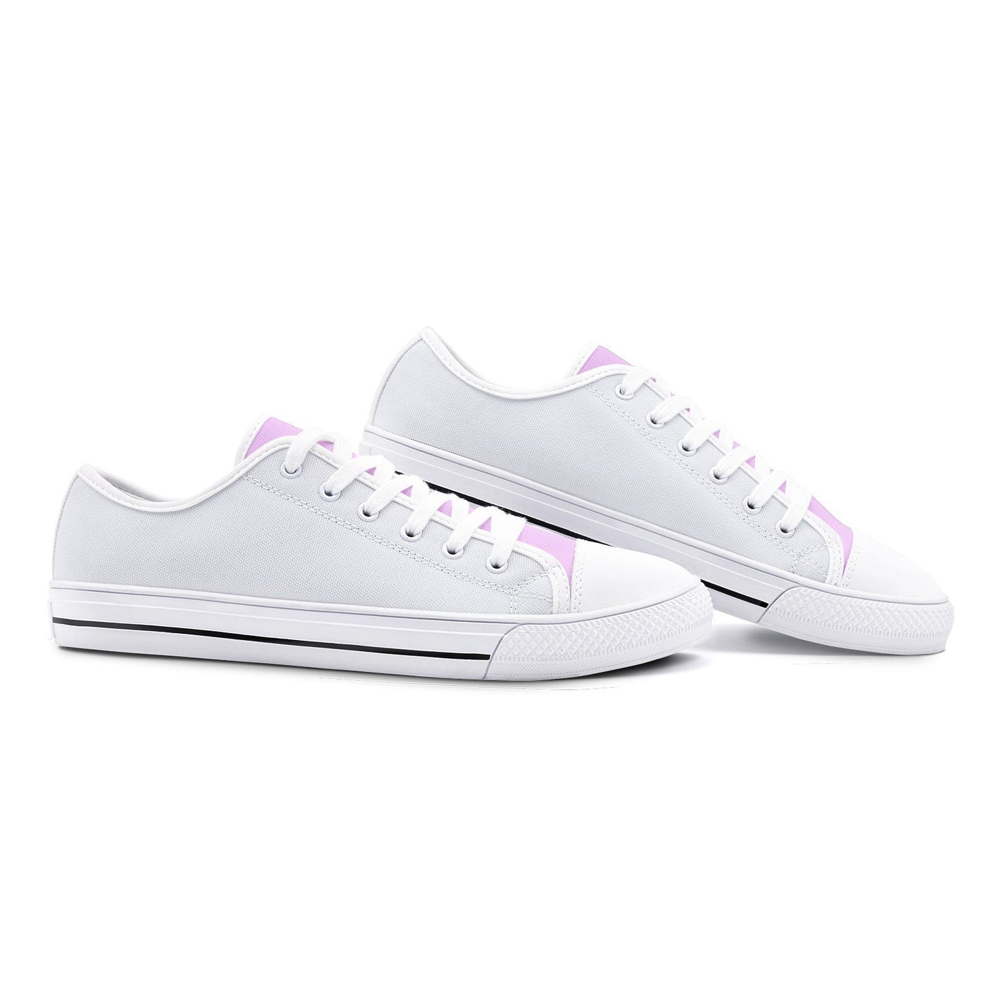 Gray and Pink Low Top Canvas Sneakers Unisex Sizes