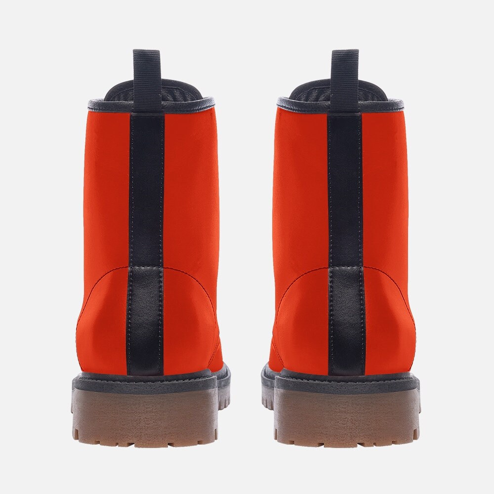 Orange Casual Faux Leather Orange Lightweight boots
