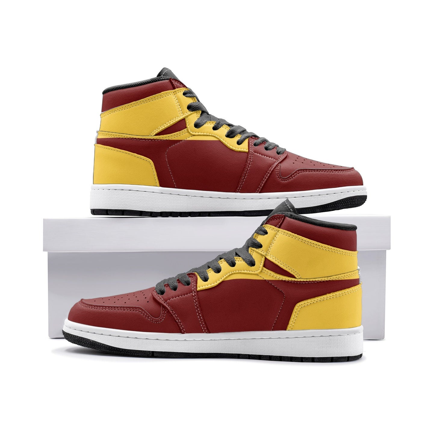 Red and Yellow High Top Sneakers