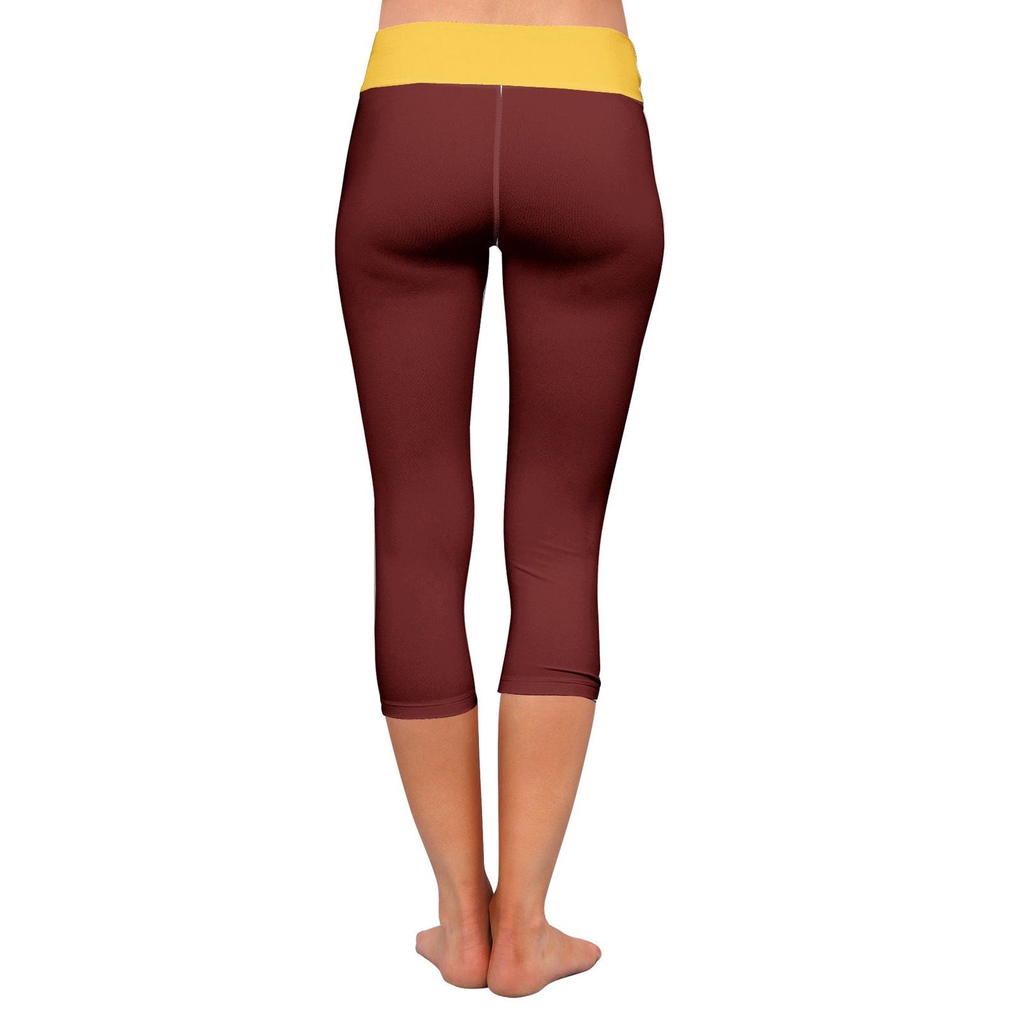 Red and Yellow Yoga Capri Leggings