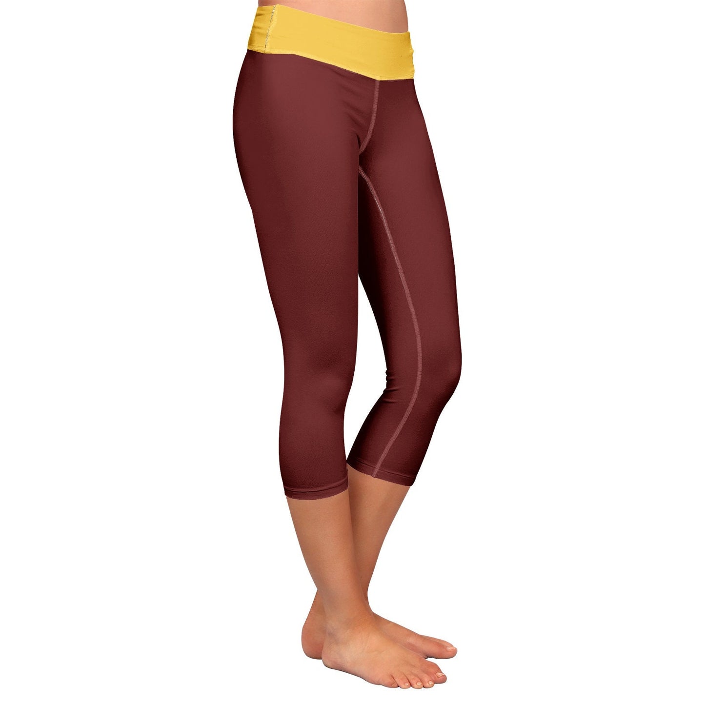 Red and Yellow Yoga Capri Leggings