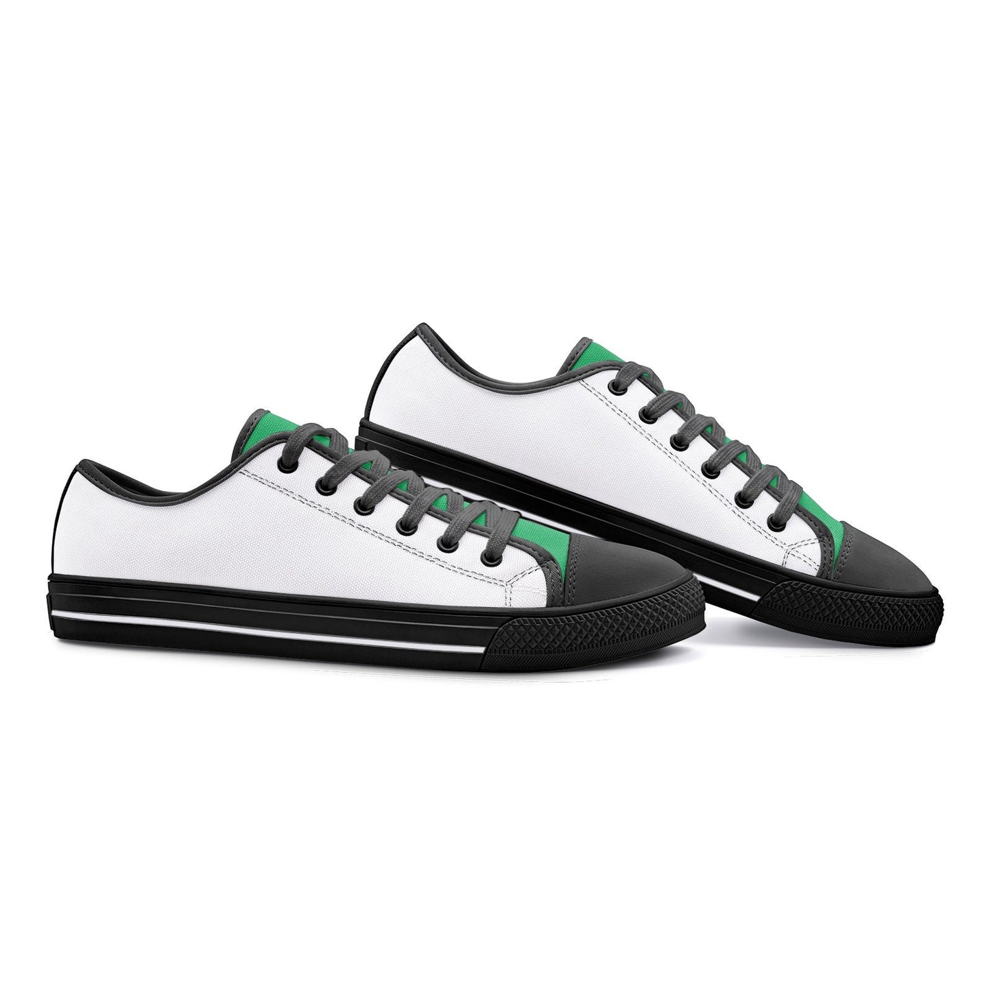 Green Low Top Sneakers White Low Top Canvas Shoes Unisex Sizes