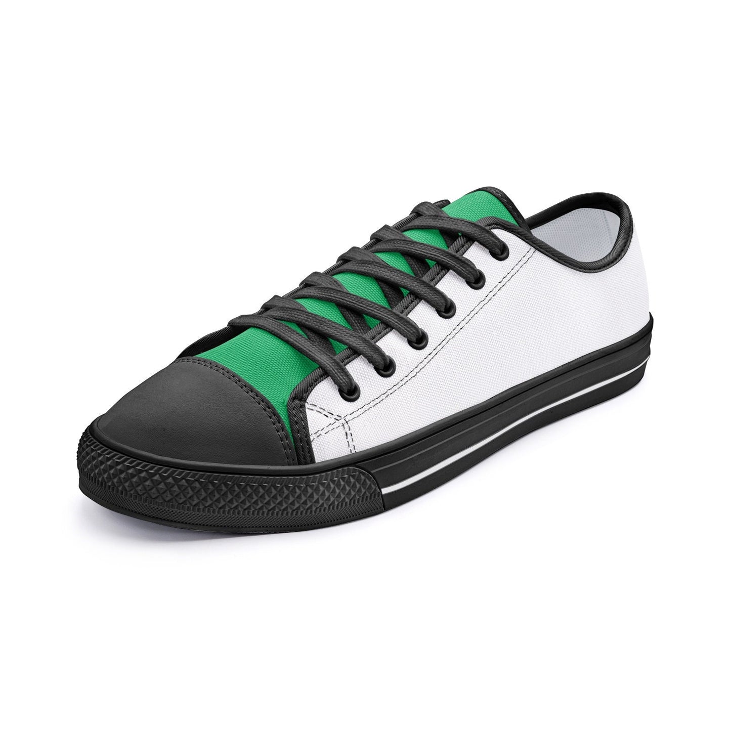 Green Low Top Sneakers White Low Top Canvas Shoes Unisex Sizes